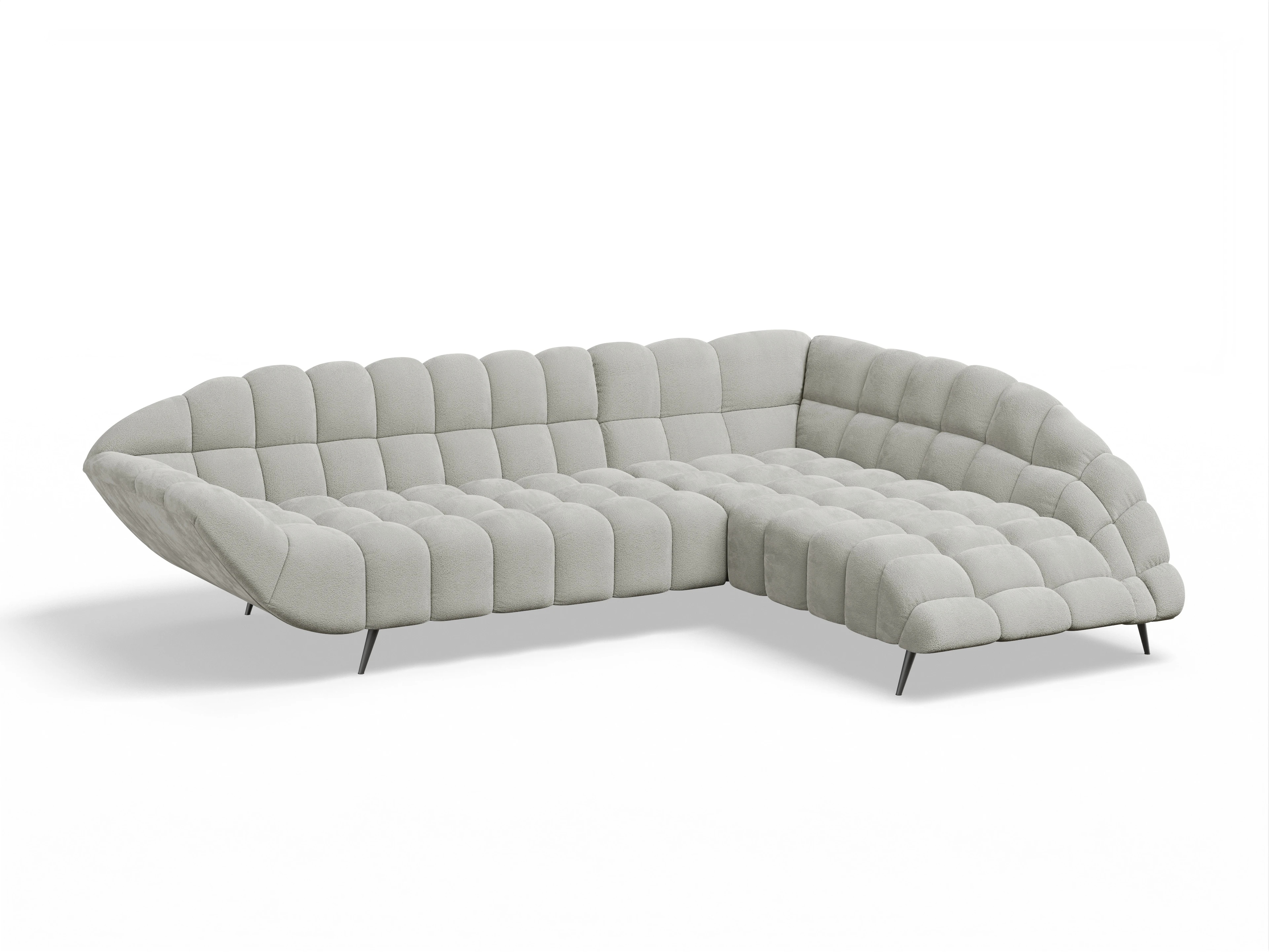 Ansicht des Produktes Girona-O Ecksofa rechts Abschluss offen in Stoff Beige