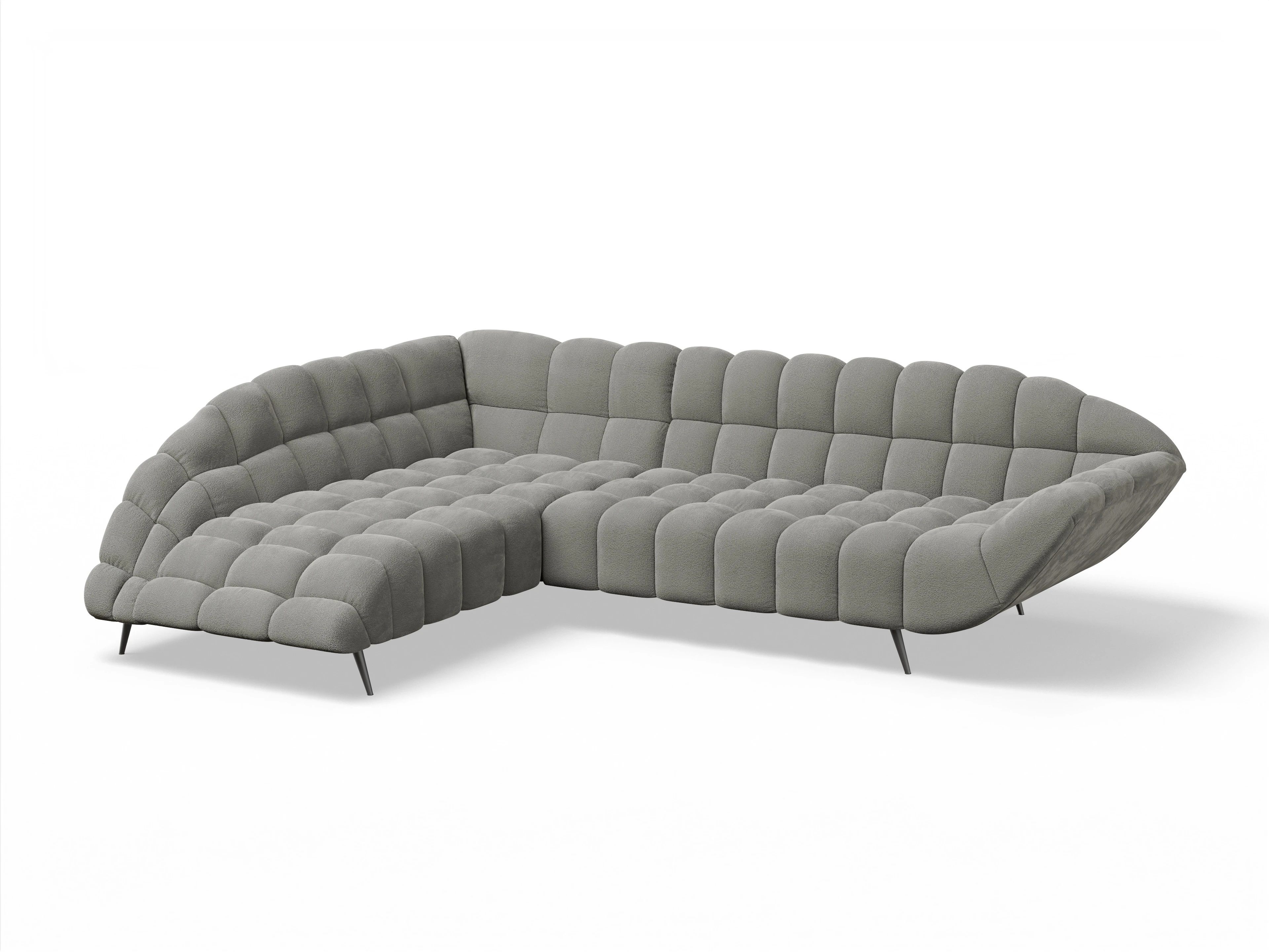 Ansicht des Produktes Girona-O Ecksofa links Abschluss offen in Stoff Braun