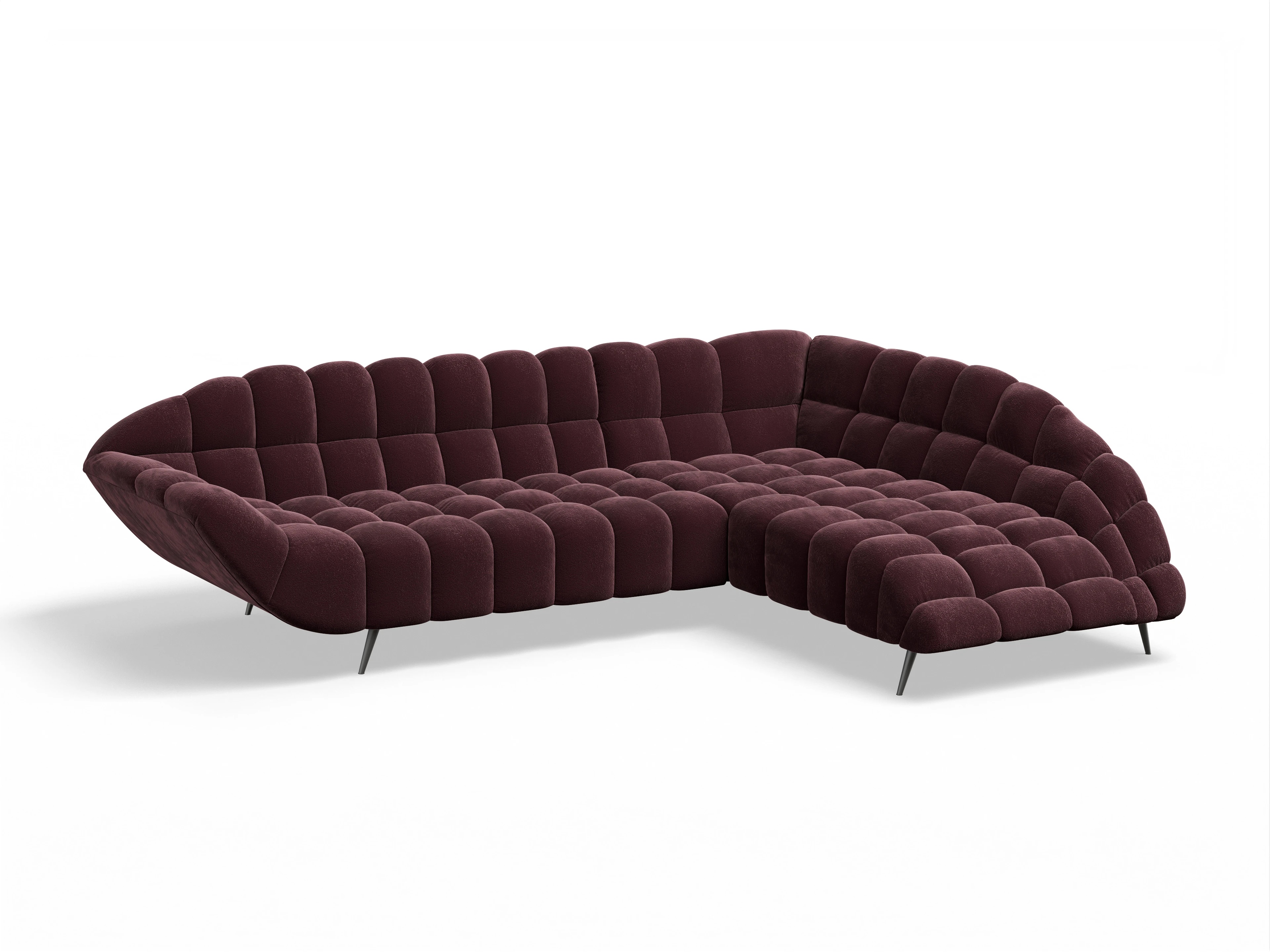 Ansicht des Produktes Girona-O Ecksofa rechts Abschluss offen in Stoff Rot