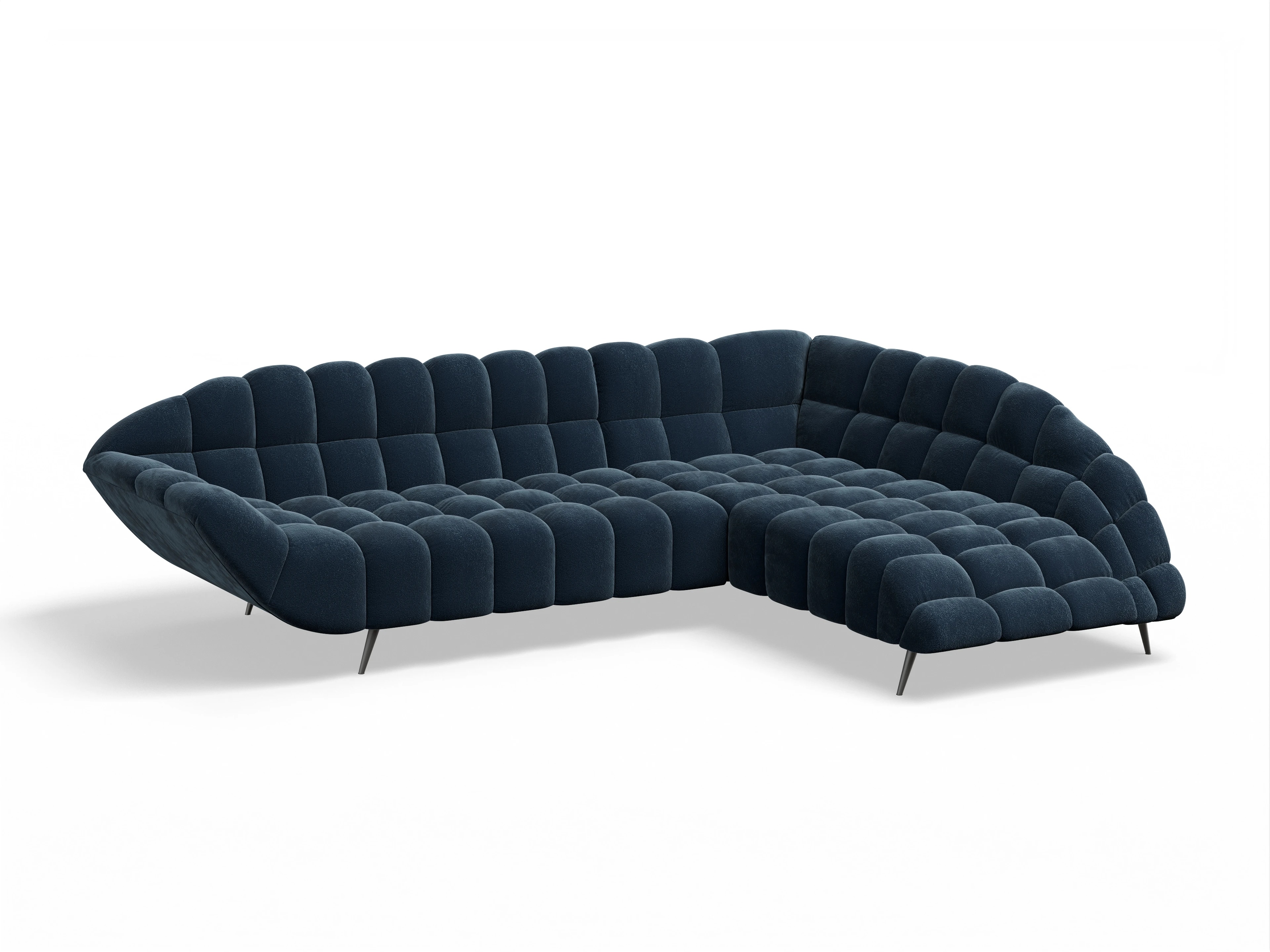 Ansicht des Produktes Girona-O Ecksofa rechts Abschluss offen in Stoff Blau