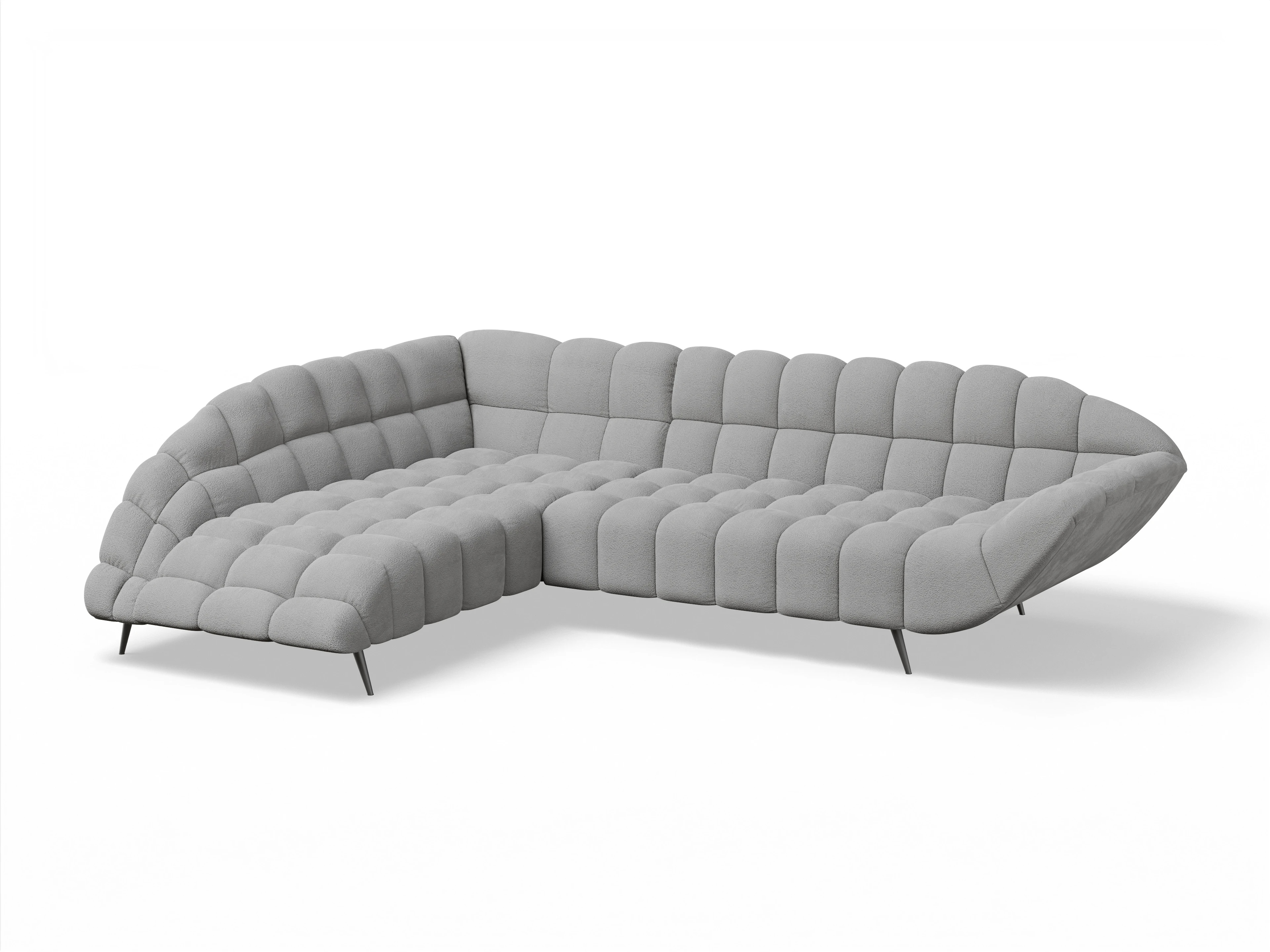 Ansicht des Produktes Girona-O Ecksofa links Abschluss offen in Stoff Grau