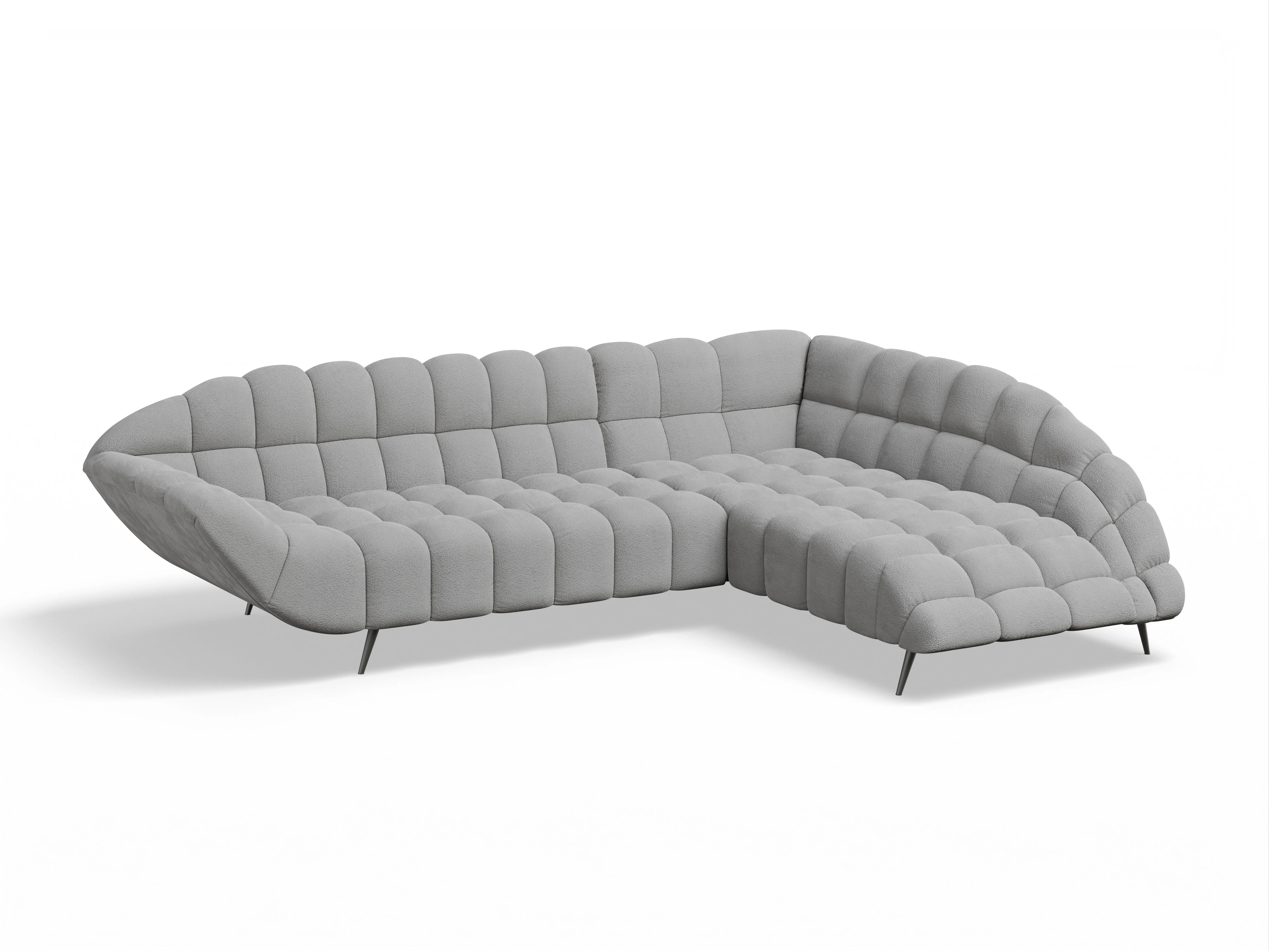 Ansicht des Produktes Girona-O Ecksofa rechts Abschluss offen in Stoff Grau