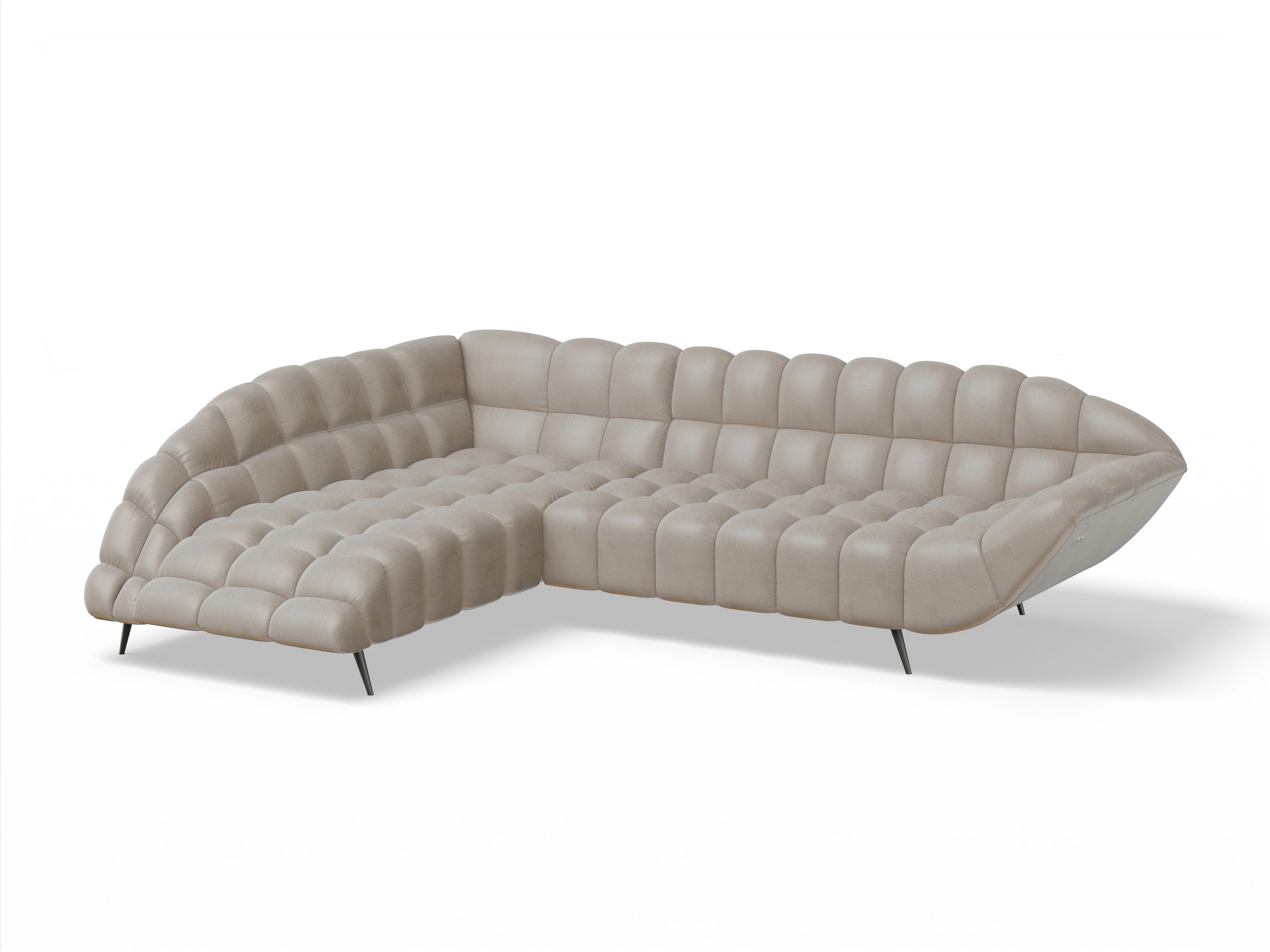 Girona OT Small L mit Sitzvorzug Ansicht des Produktes Girona-O Ecksofa links Abschluss offen in Stoff Beige