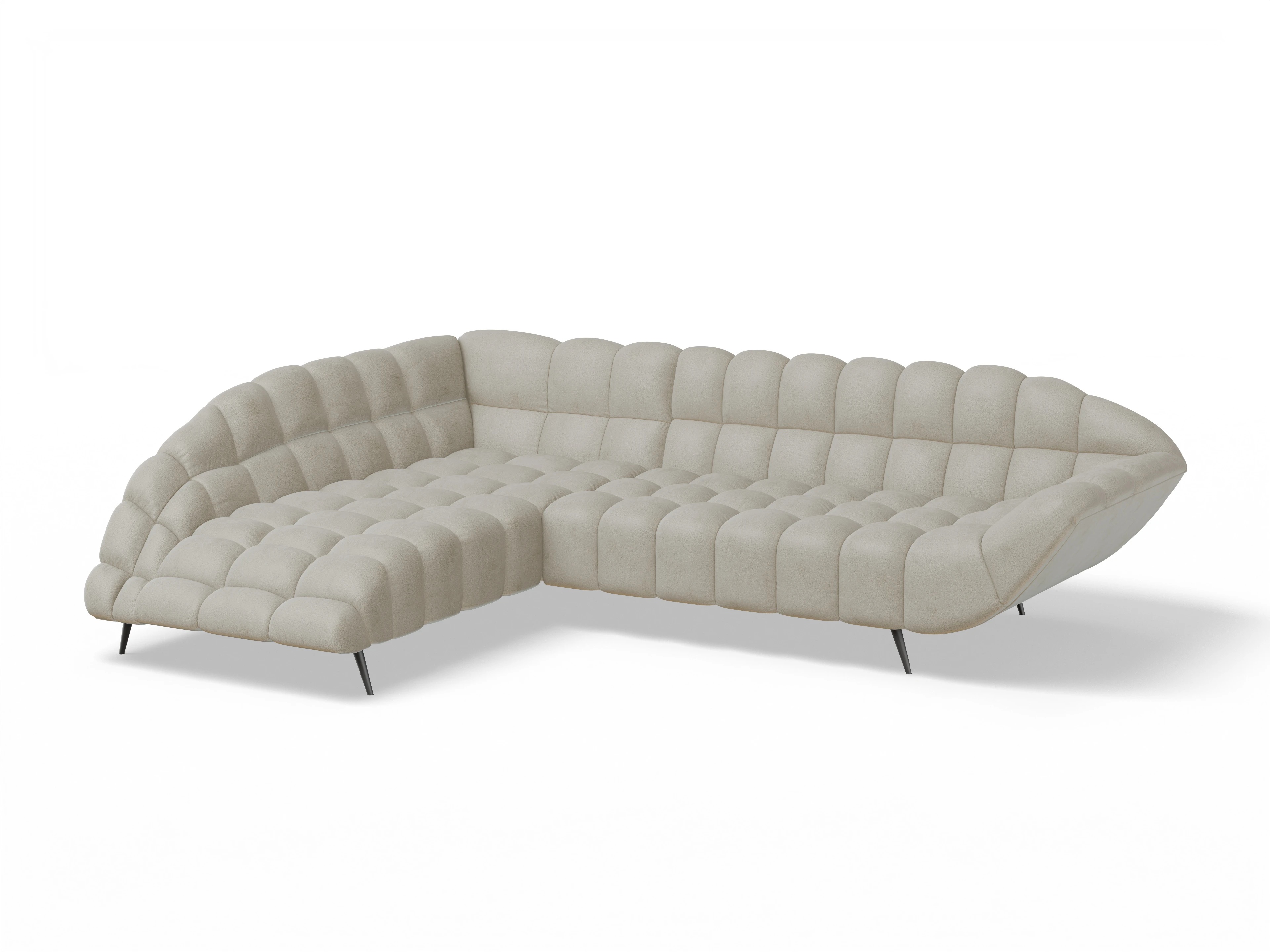 Ansicht des Produktes Girona-O Ecksofa links Abschluss offen in Stoff Beige