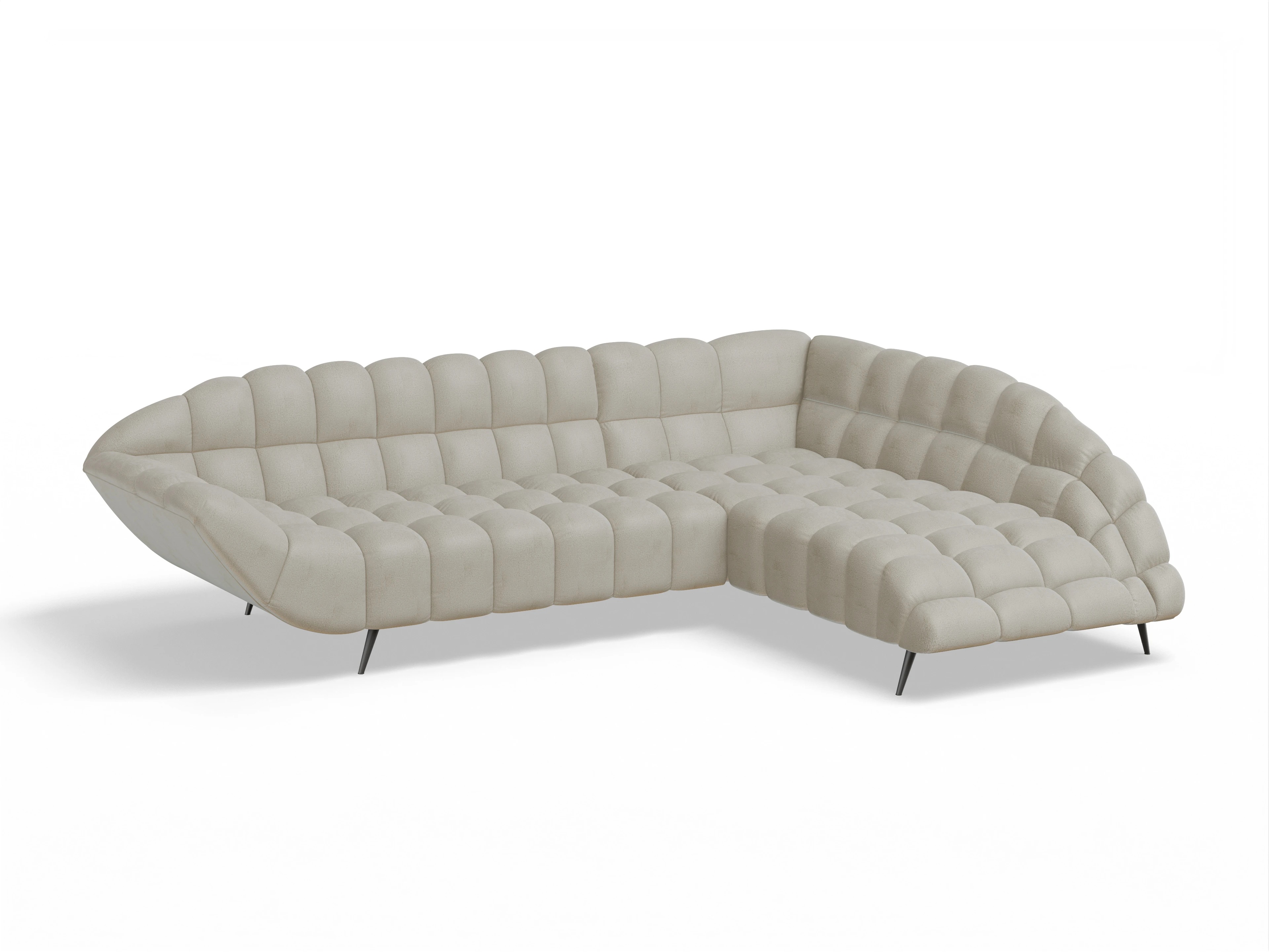 Ansicht des Produktes Girona-O Ecksofa rechts Abschluss offen in Stoff Beige