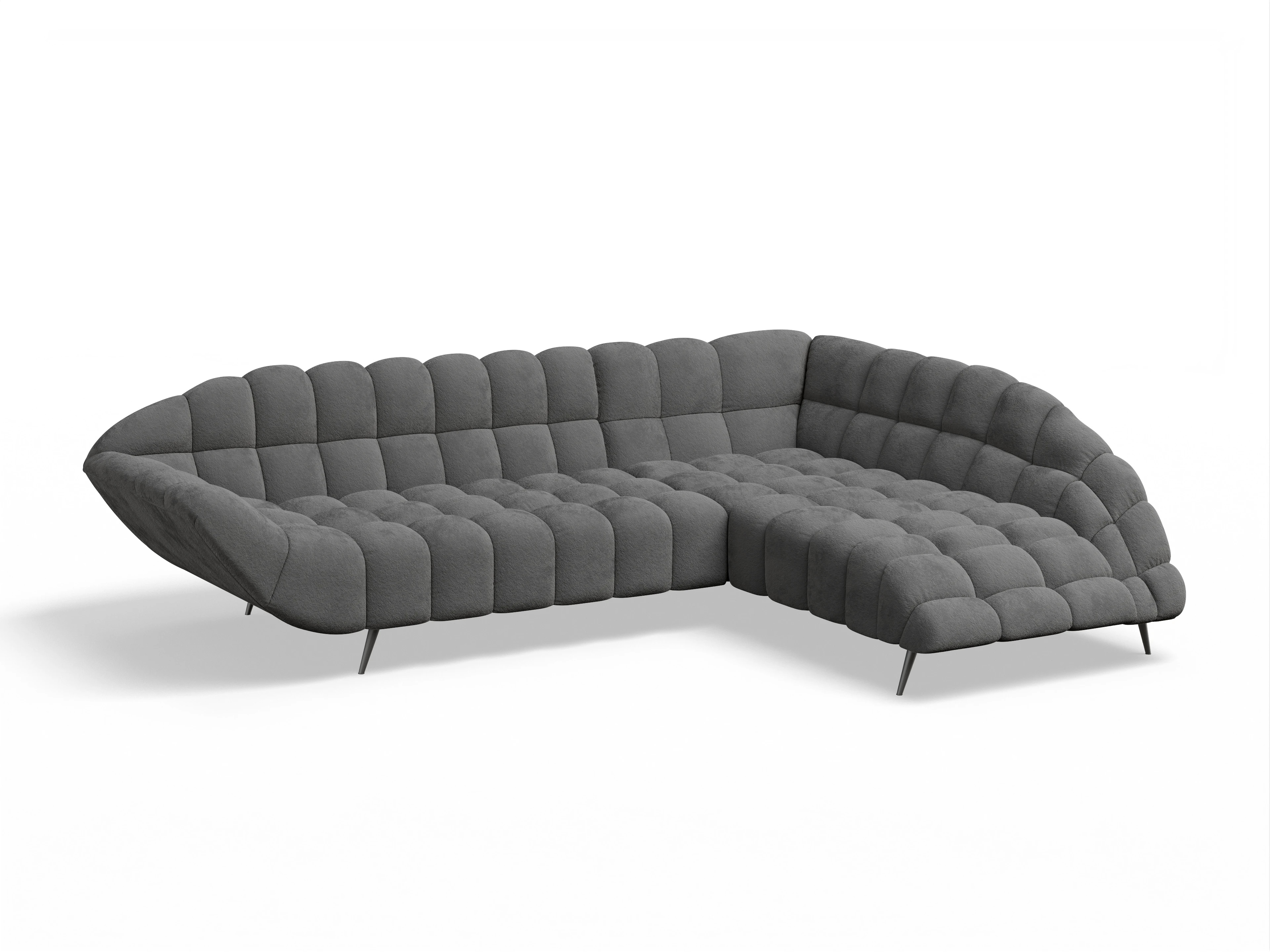 Ansicht des Produktes Girona-O Ecksofa rechts Abschluss offen in Stoff Grau