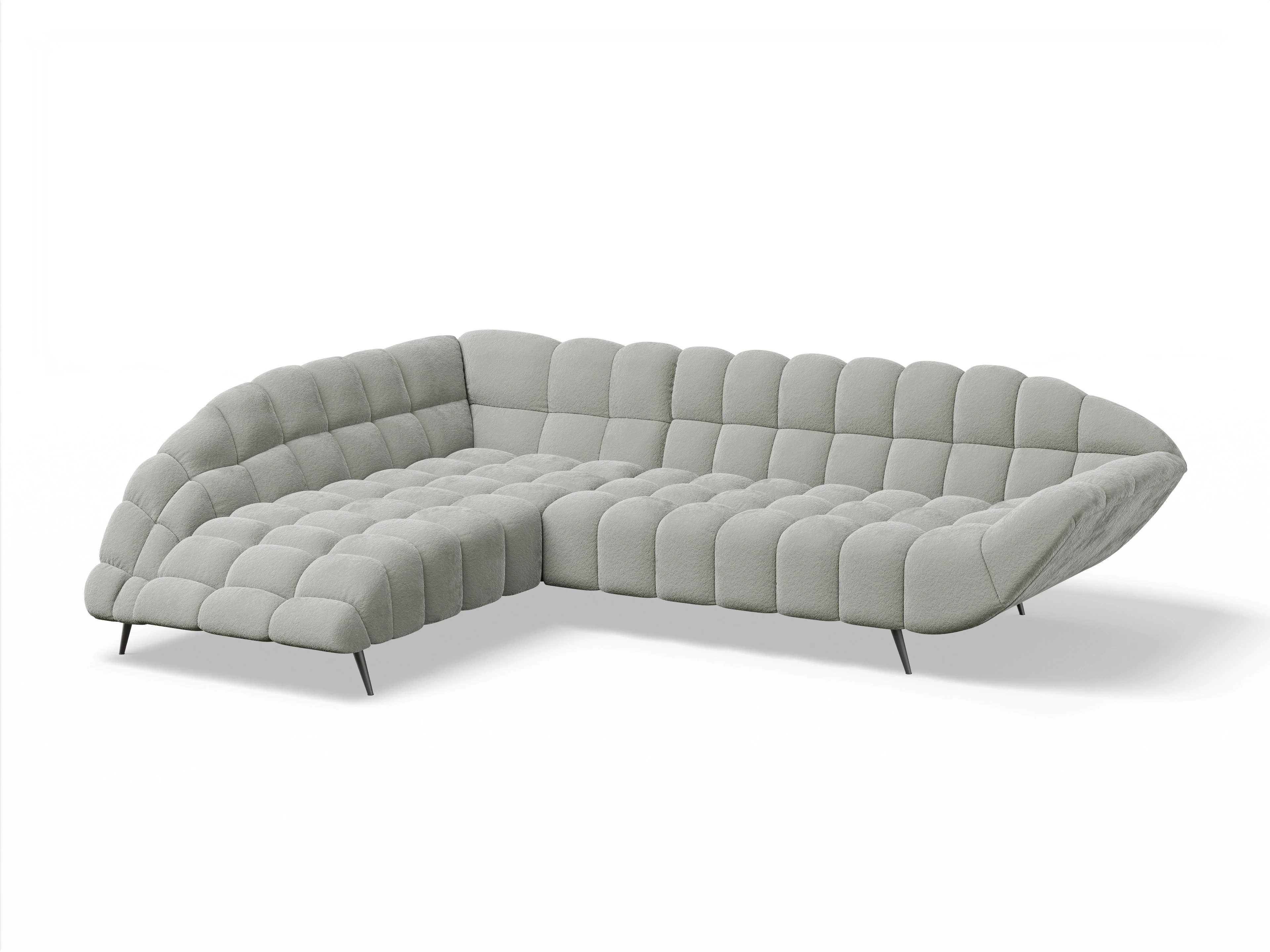 Ansicht des Produktes Girona-O Ecksofa links Abschluss offen in Stoff Grau