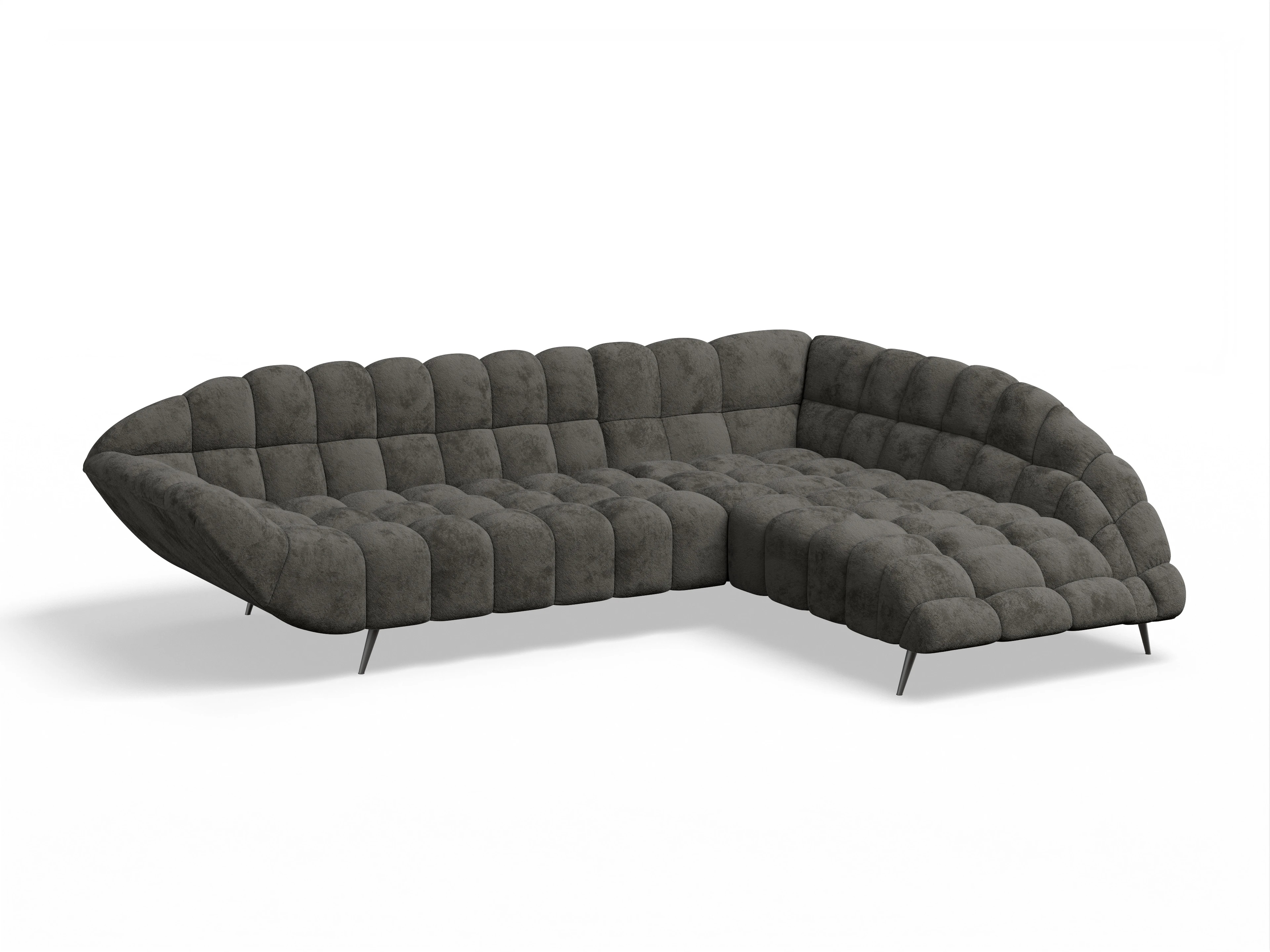 Girona OT Small R Ansicht des Produktes Girona-O Ecksofa rechts Abschluss offen in Stoff Braun