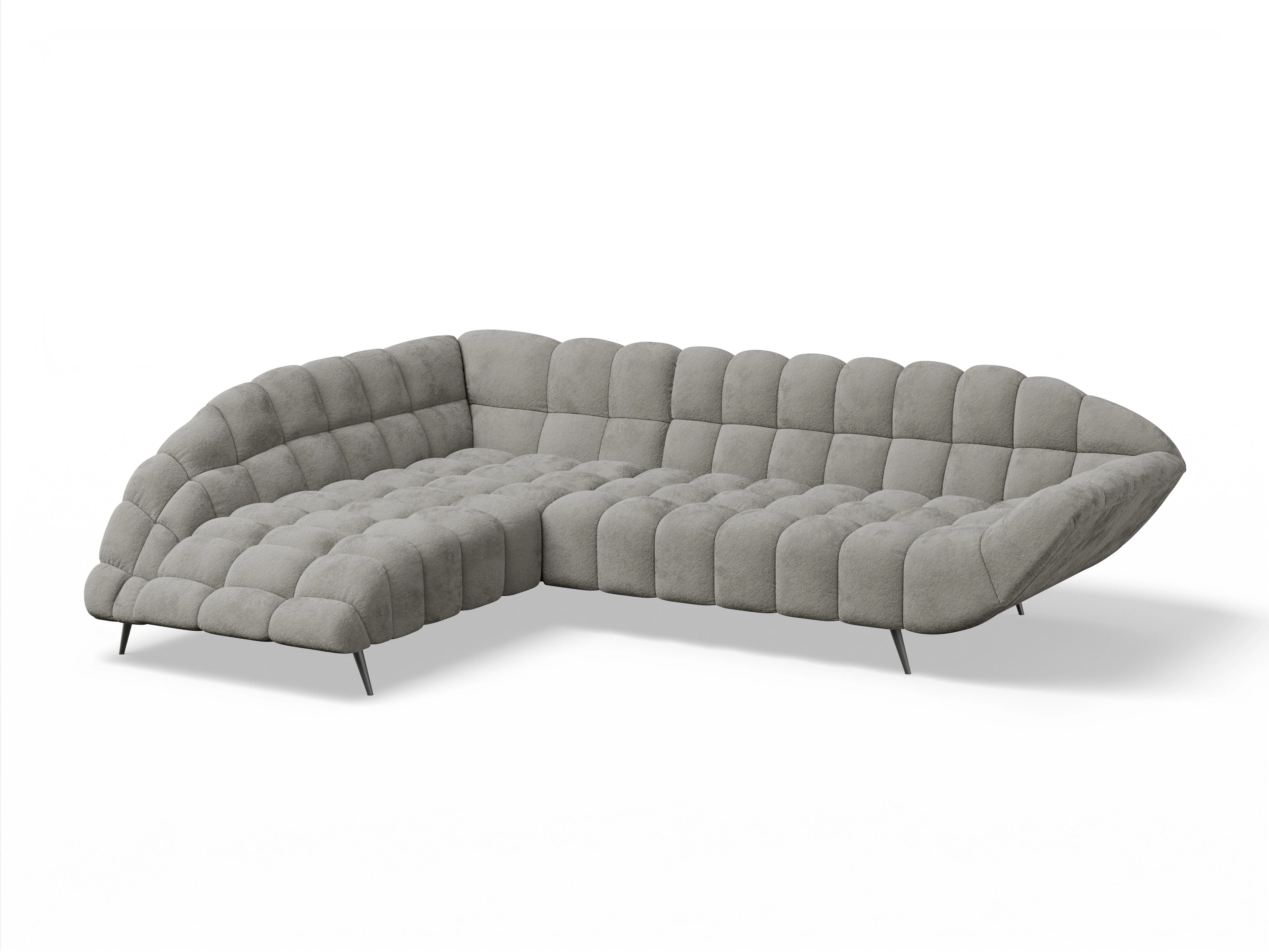 Ansicht des Produktes Girona-O Ecksofa links Abschluss offen in Stoff Braun