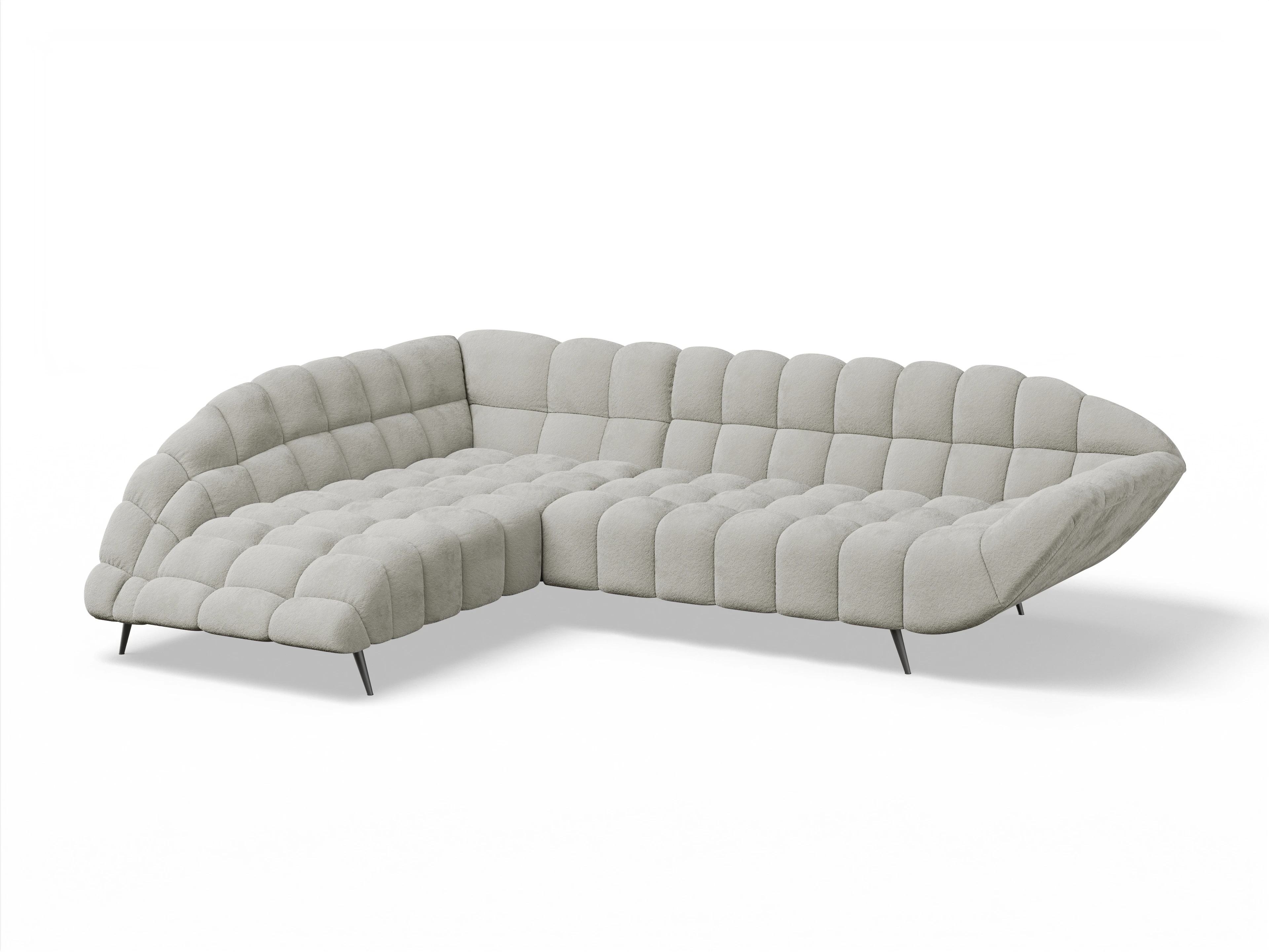 Ansicht des Produktes Girona-O Ecksofa links Abschluss offen in Stoff Beige