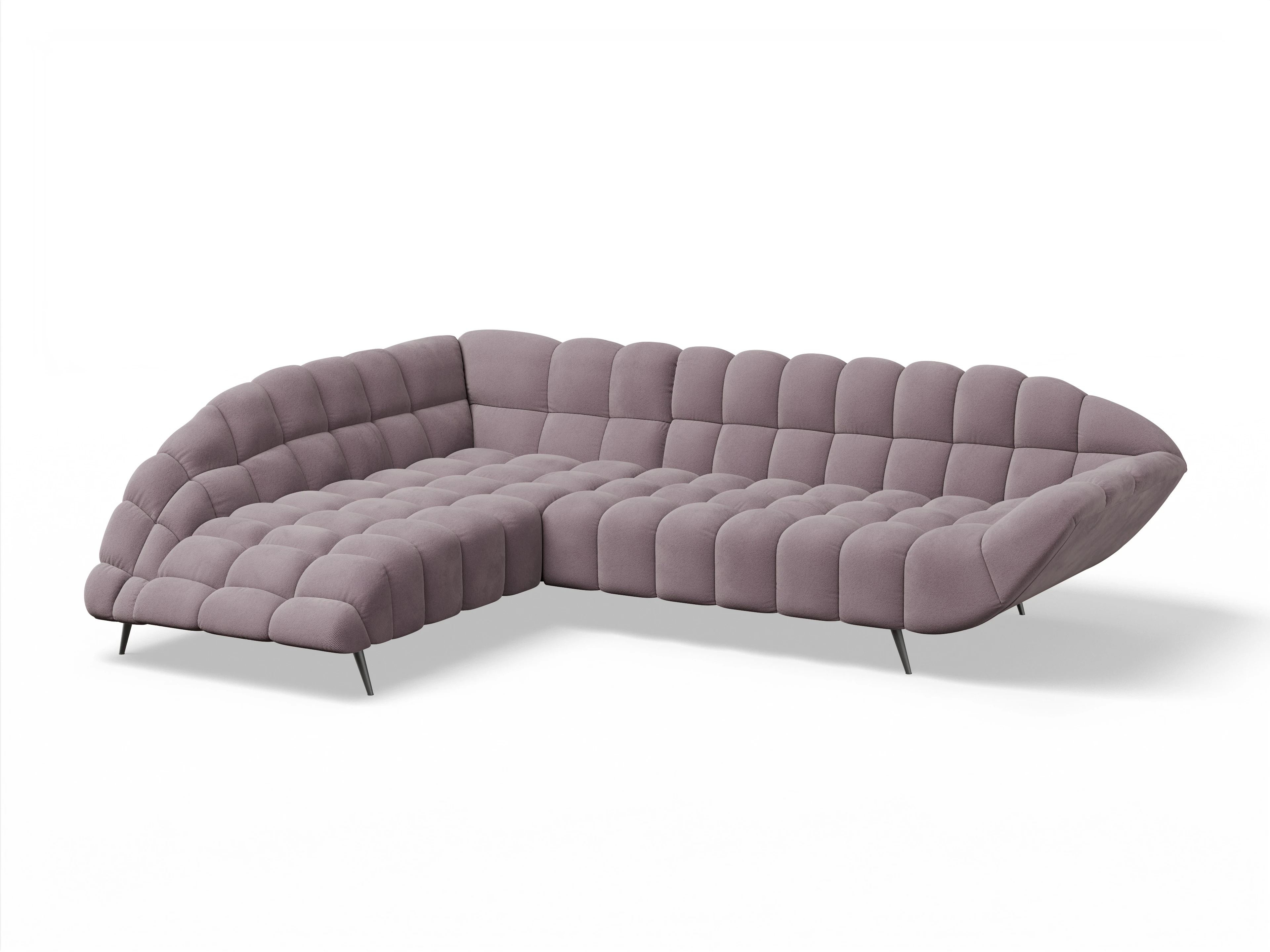 Ansicht des Produktes Girona-O Ecksofa links Abschluss offen in Stoff Rosa