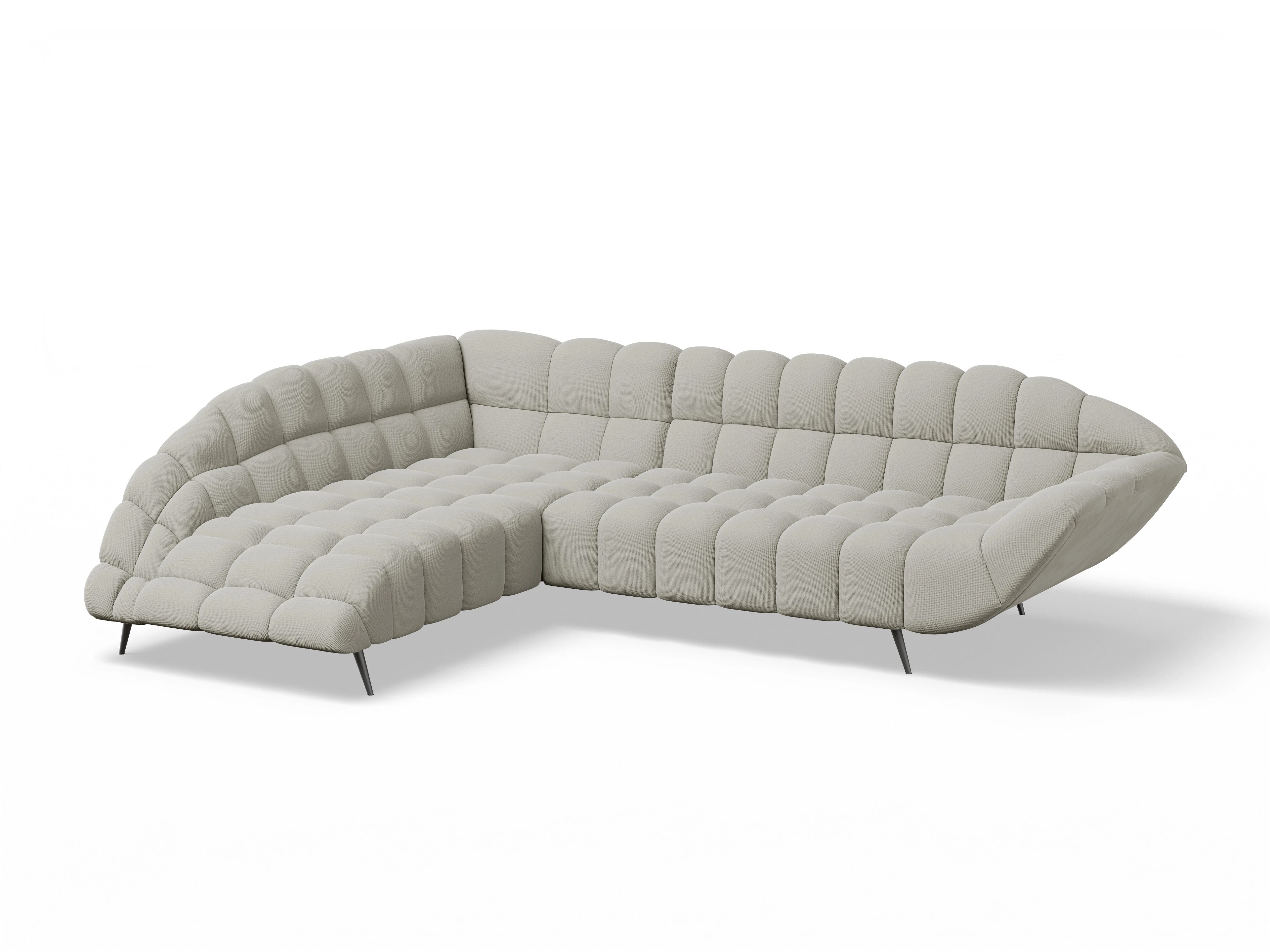 Ansicht des Produktes Girona-O Ecksofa links Abschluss offen in Stoff Beige
