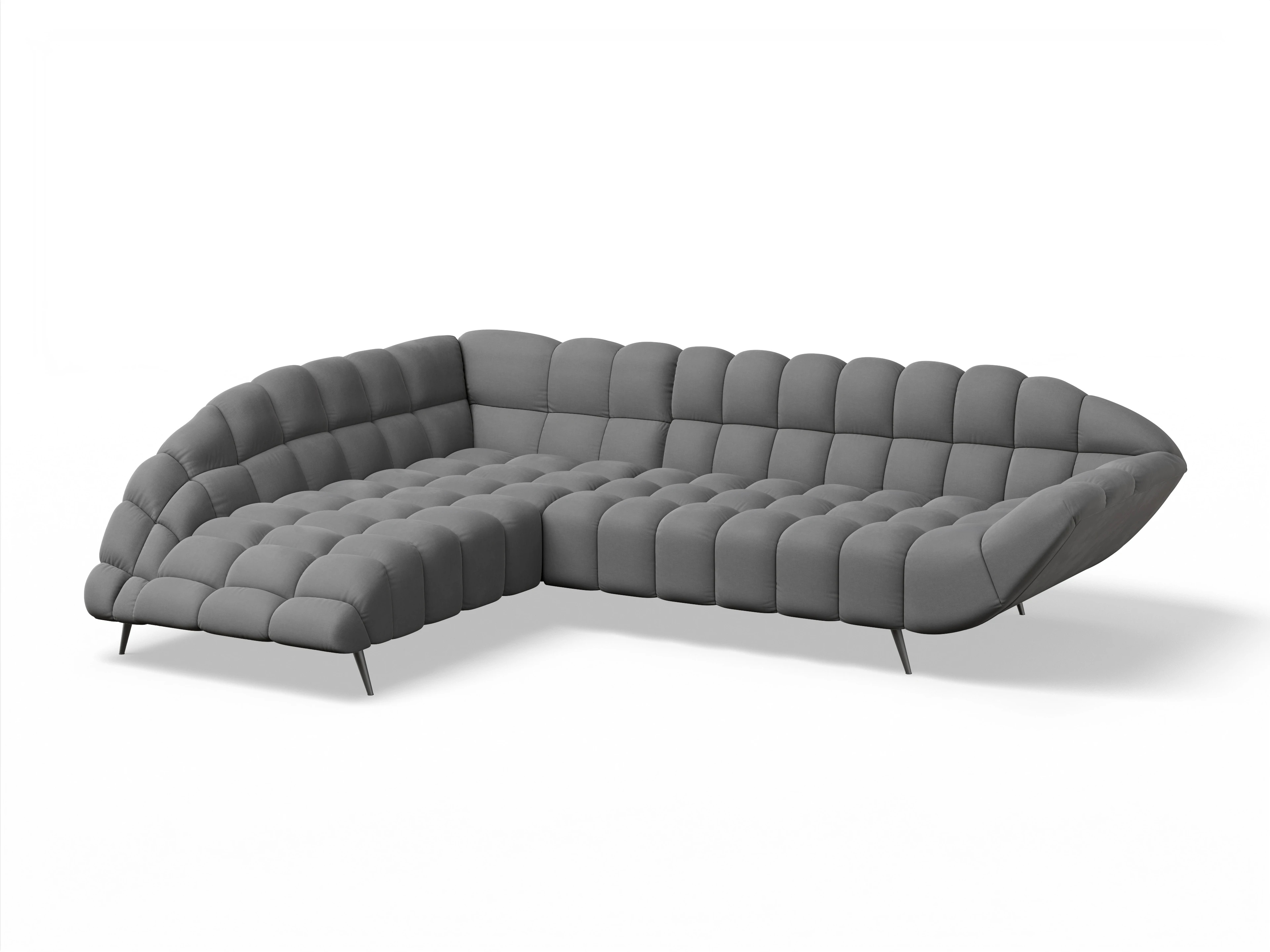 Ansicht des Produktes Girona-O Ecksofa links Abschluss offen in Stoff Grau