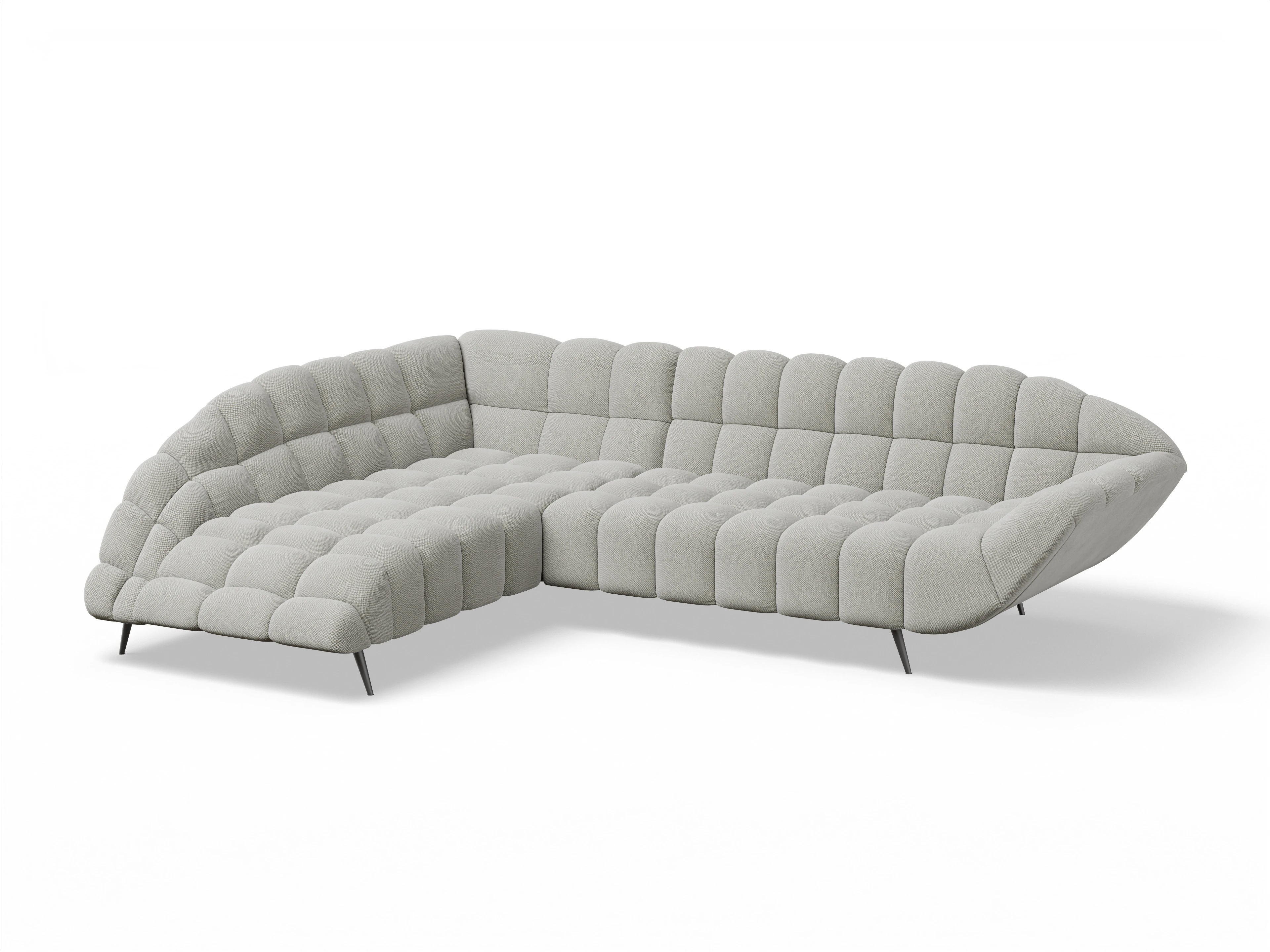 Ansicht des Produktes Girona-O Ecksofa links Abschluss offen in Stoff Beige
