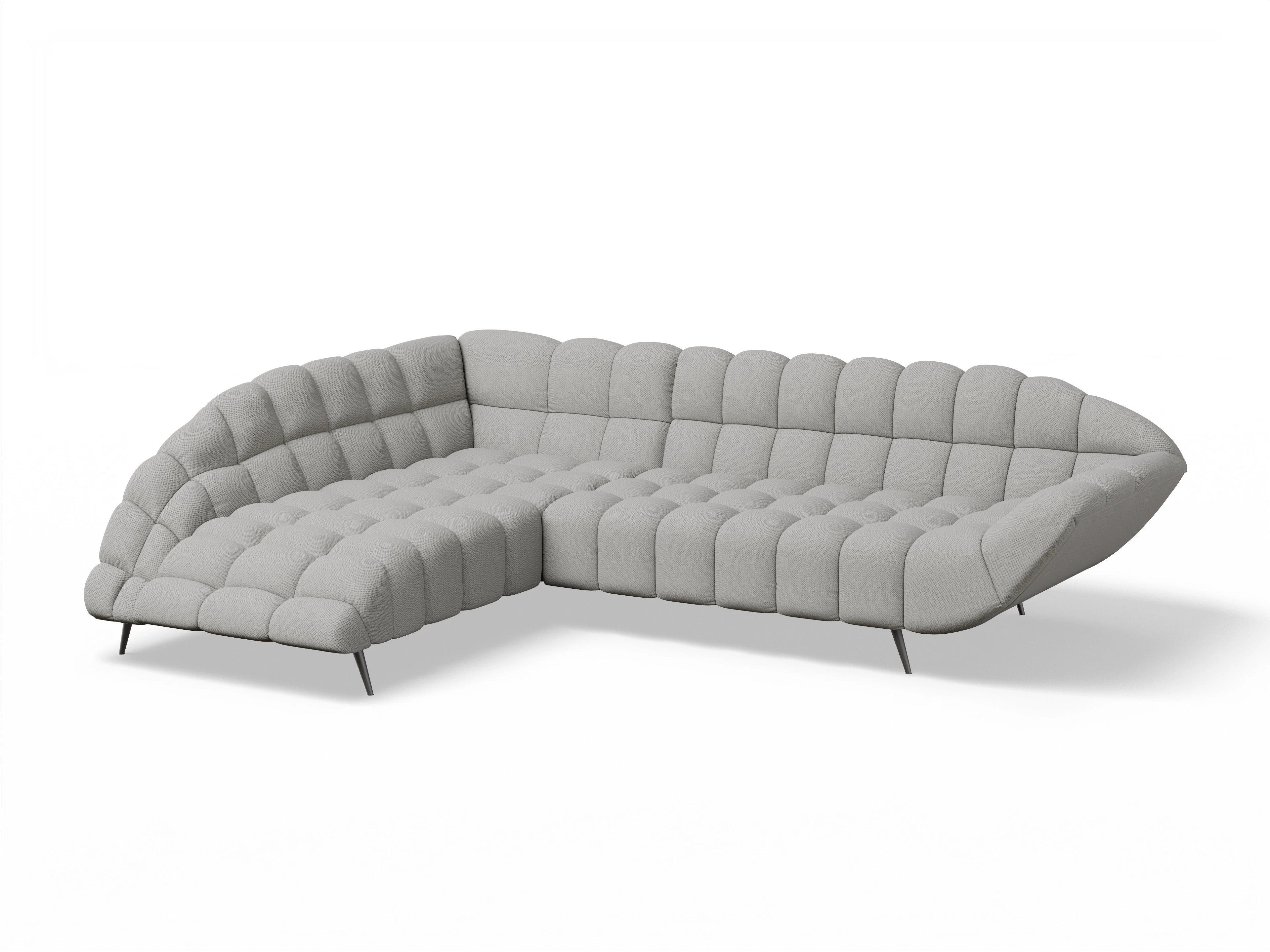 Ansicht des Produktes Girona-O Ecksofa links Abschluss offen in Stoff Grau