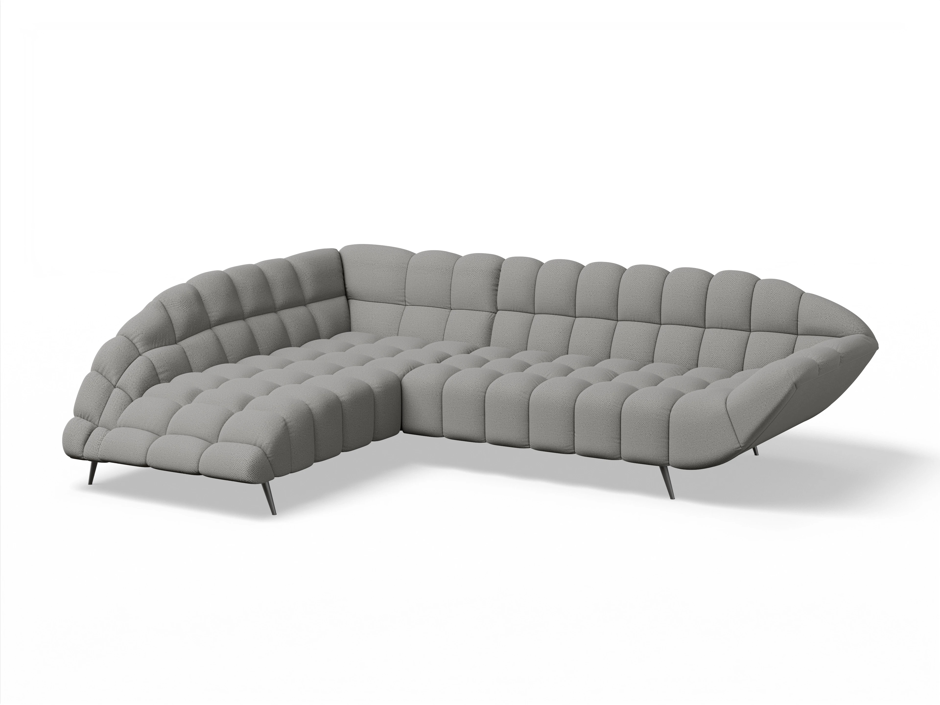 Ansicht des Produktes Girona-O Ecksofa links Abschluss offen in Stoff Grau