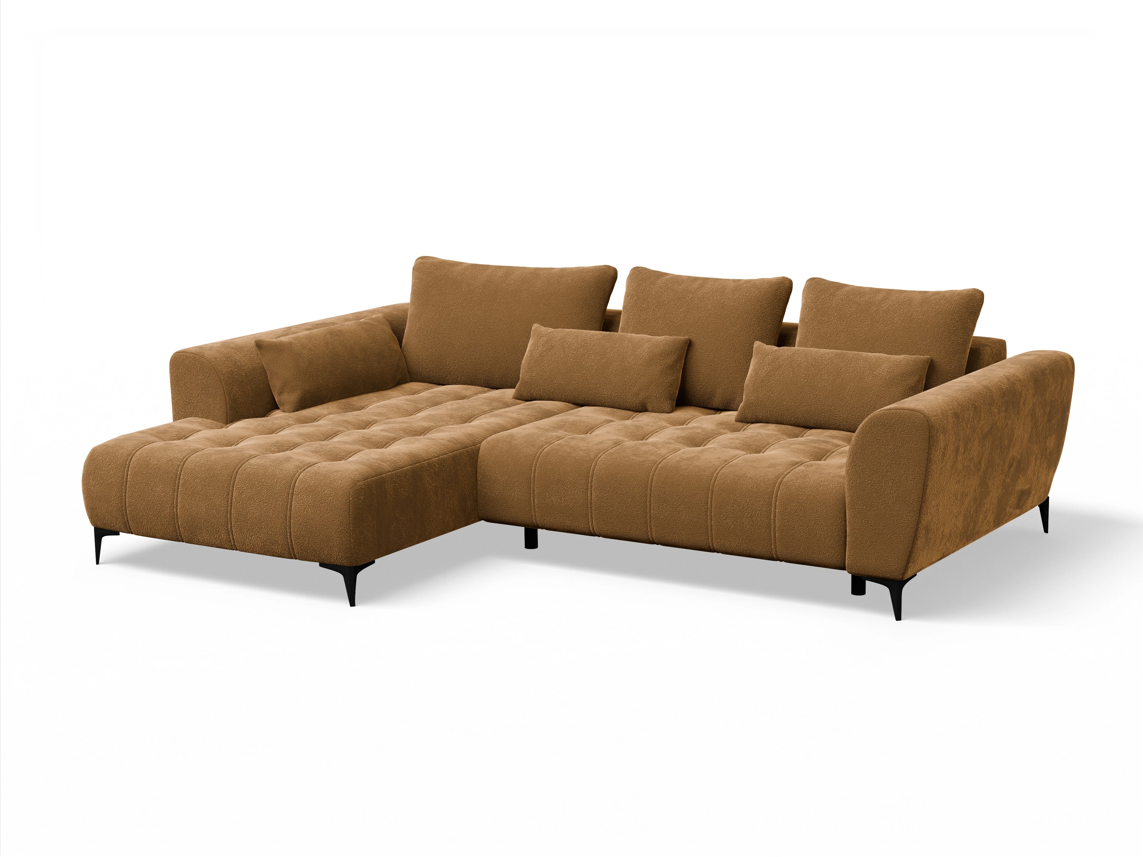 Granada OT Small L Ansicht des Produktes Granada-O Ecksofa links Abschluss offen in Stoff Orange