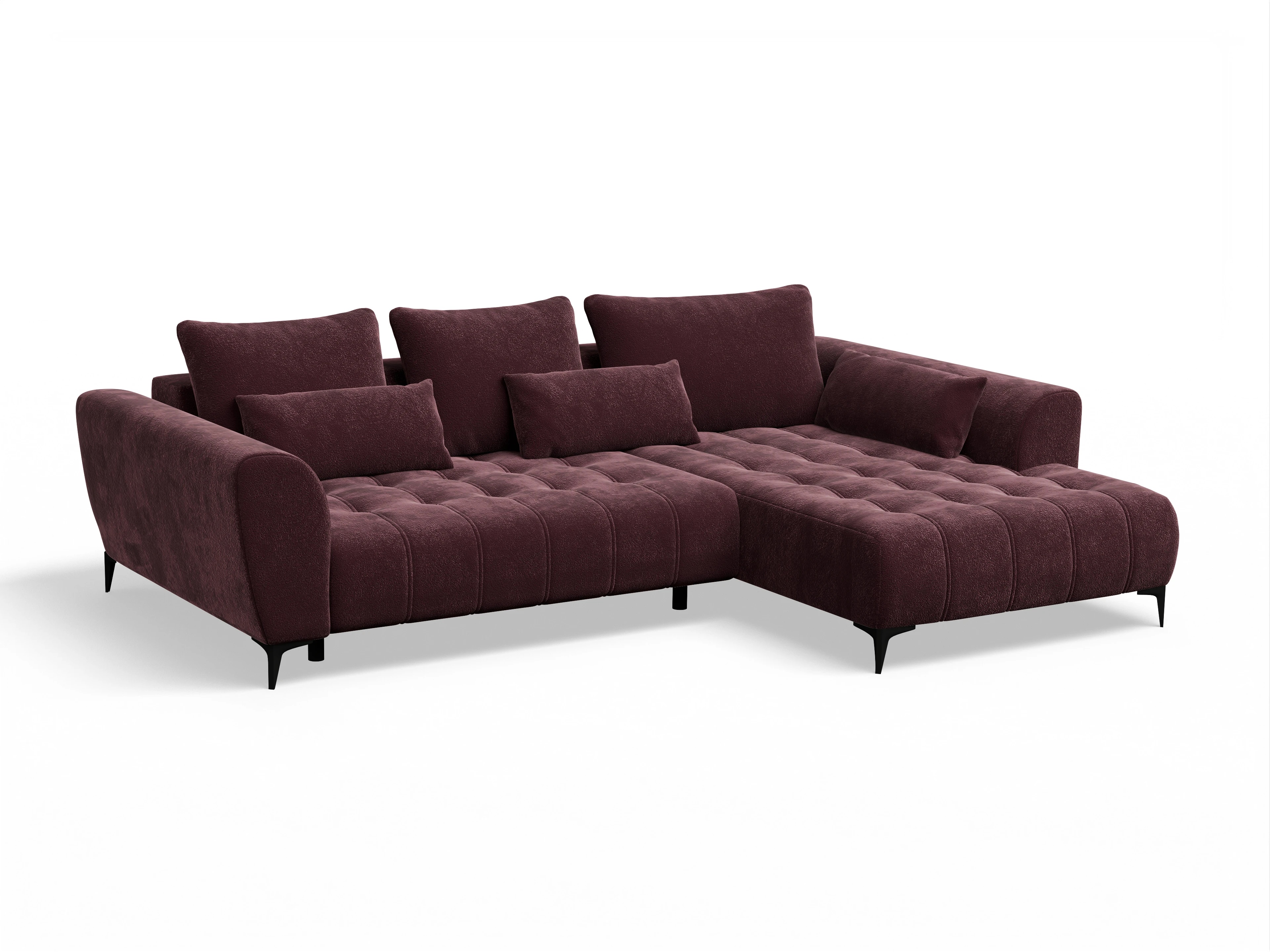 Granada OT Small R Ansicht des Produktes Granada-O Ecksofa rechts Abschluss offen in Stoff Rot