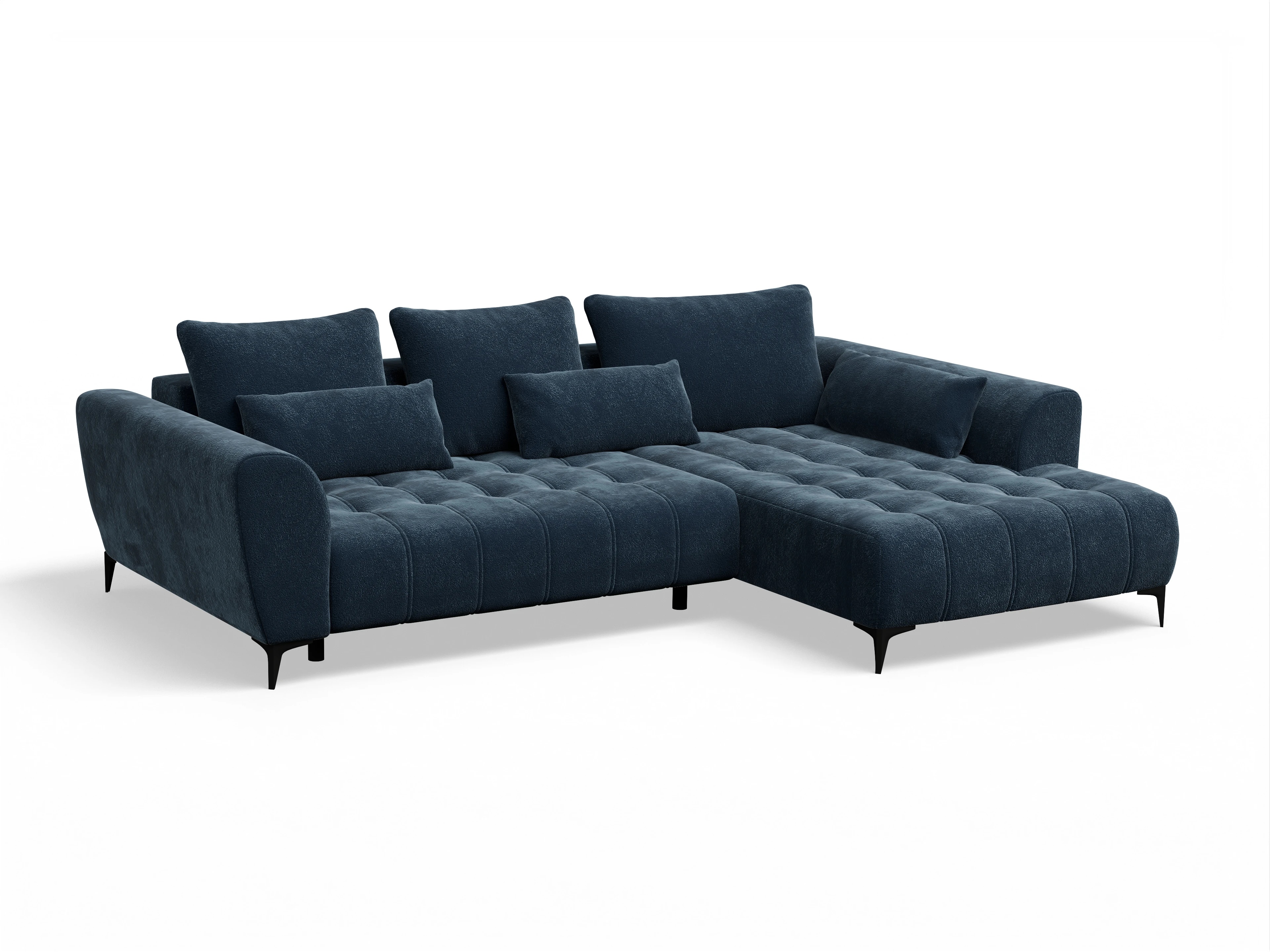 Granada OT Small R Ansicht des Produktes Granada-O Ecksofa rechts Abschluss offen in Stoff Blau