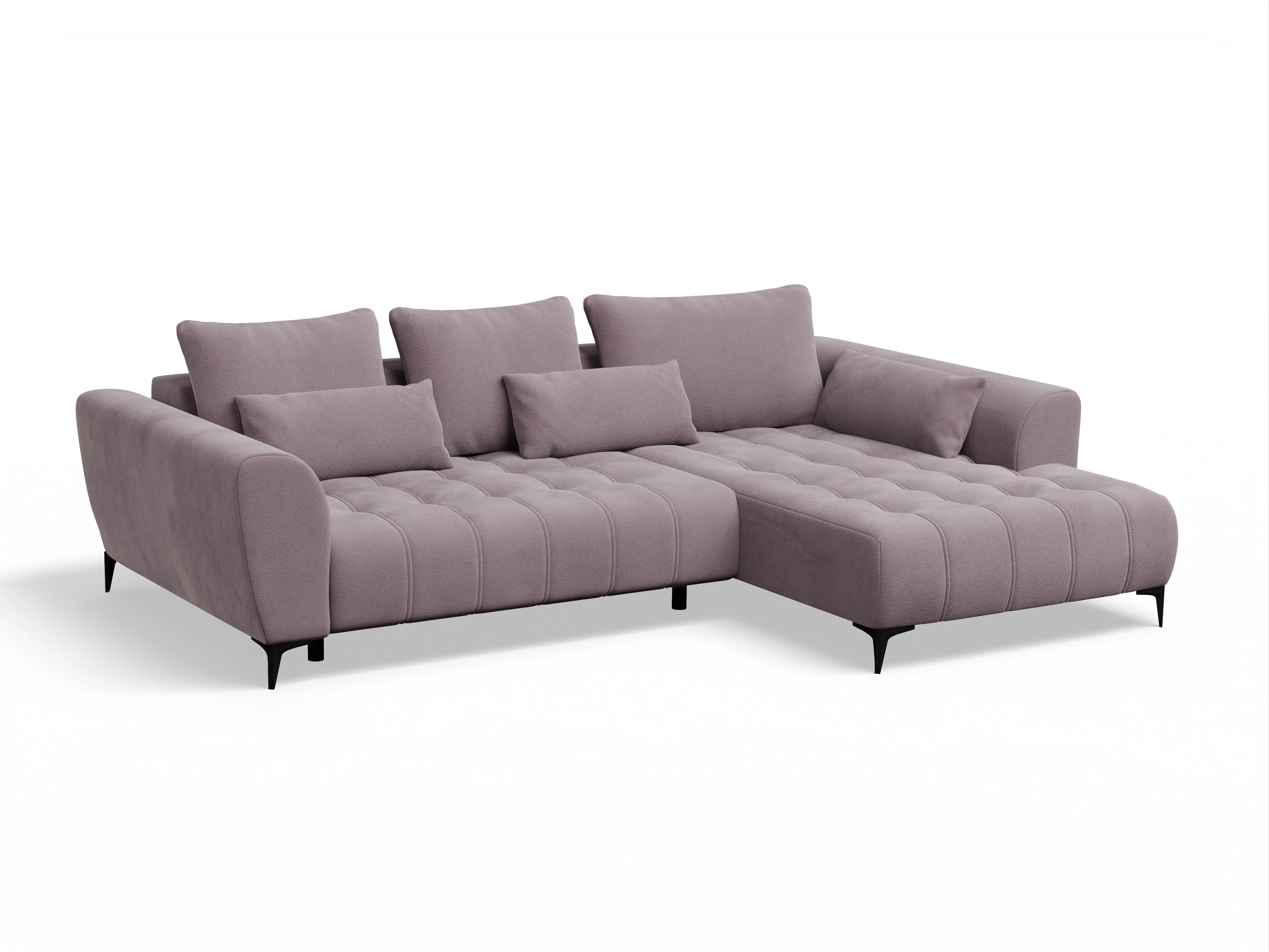 Ansicht des Produktes Granada-O Ecksofa rechts Abschluss offen in Stoff Lila