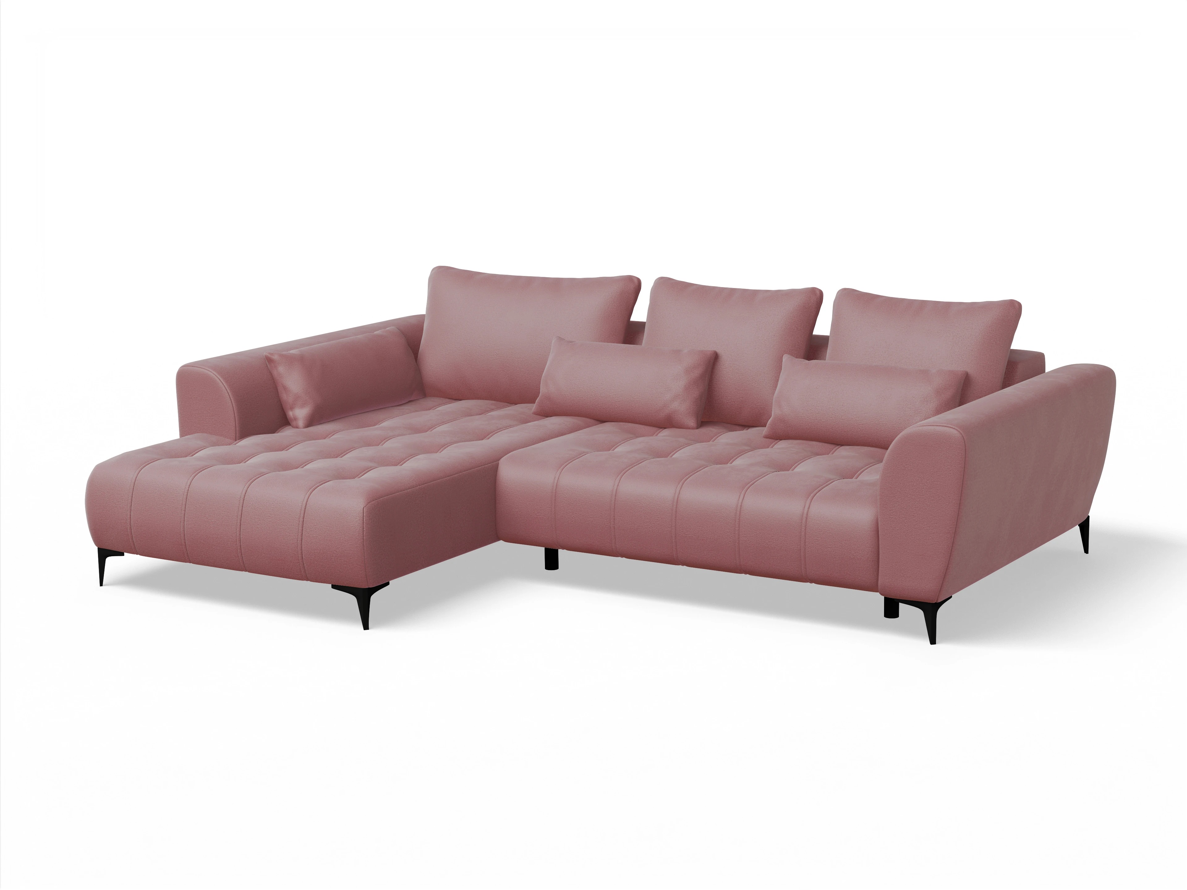 Granada OT Small L Ansicht des Produktes Granada-O Ecksofa links Abschluss offen in Stoff Orange