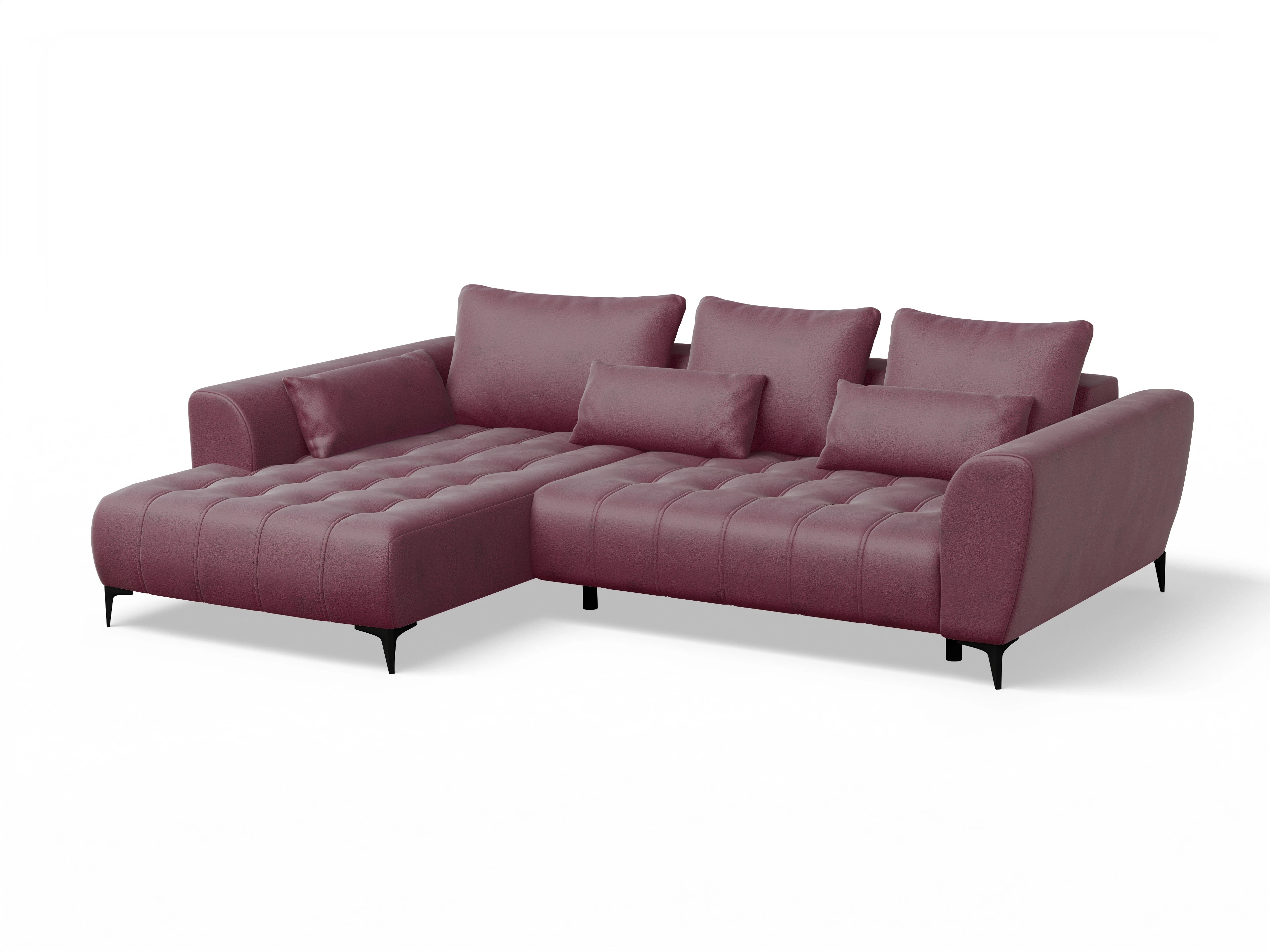 Granada OT Small L Ansicht des Produktes Granada-O Ecksofa links Abschluss offen in Stoff Rot