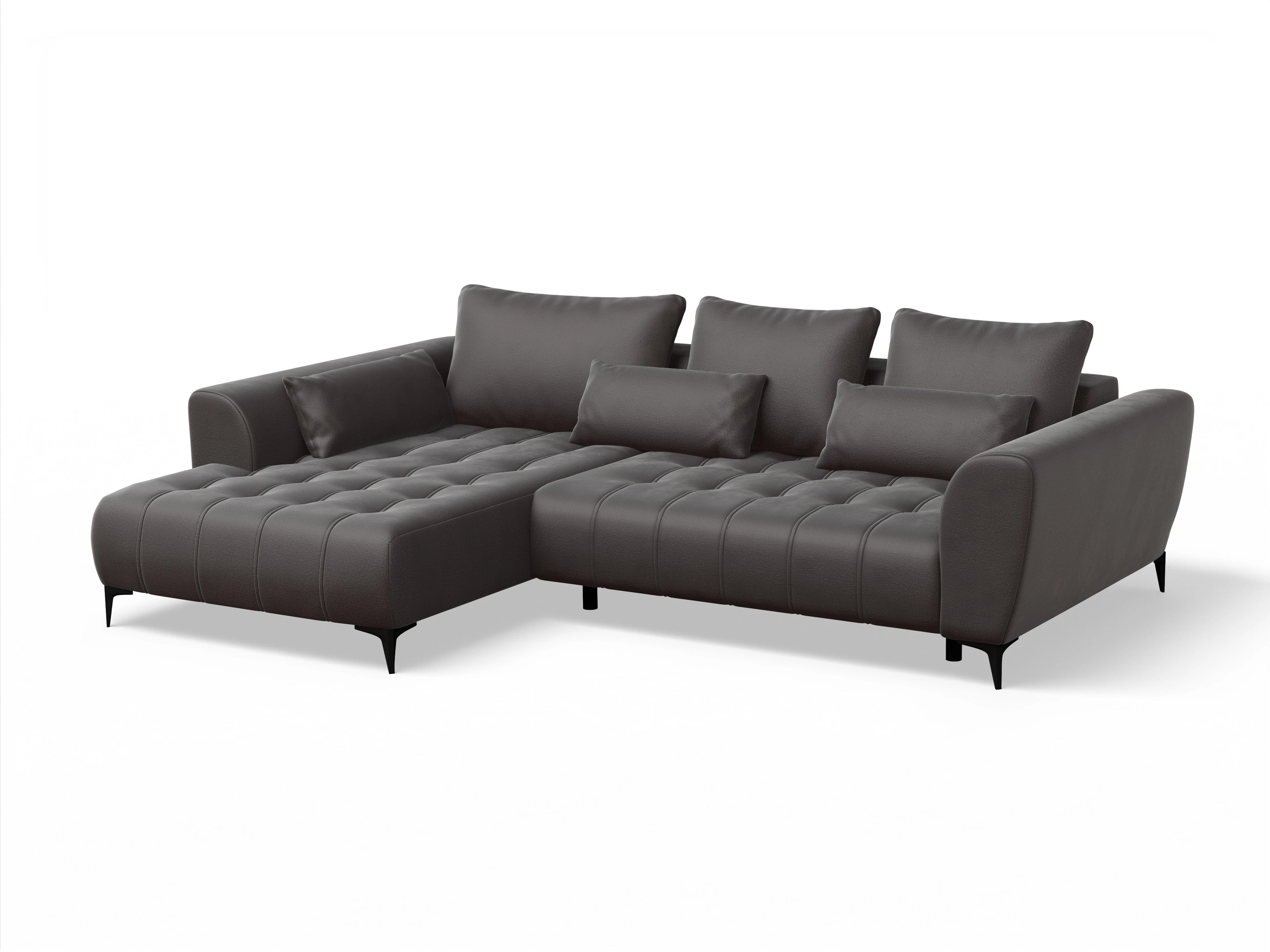 Granada OT Small L Ansicht des Produktes Granada-O Ecksofa links Abschluss offen in Stoff Braun