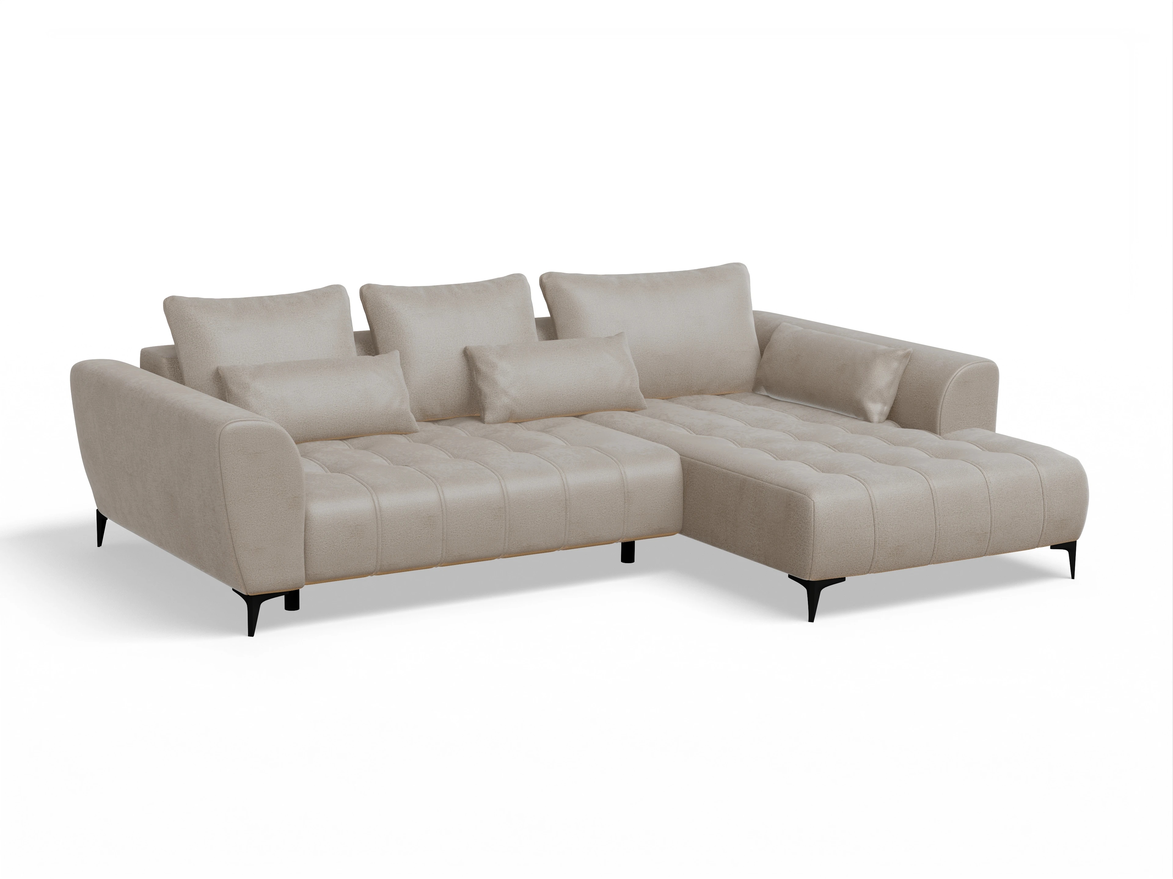 Granada OT Small R Ansicht des Produktes Granada-O Ecksofa rechts Abschluss offen in Stoff Beige
