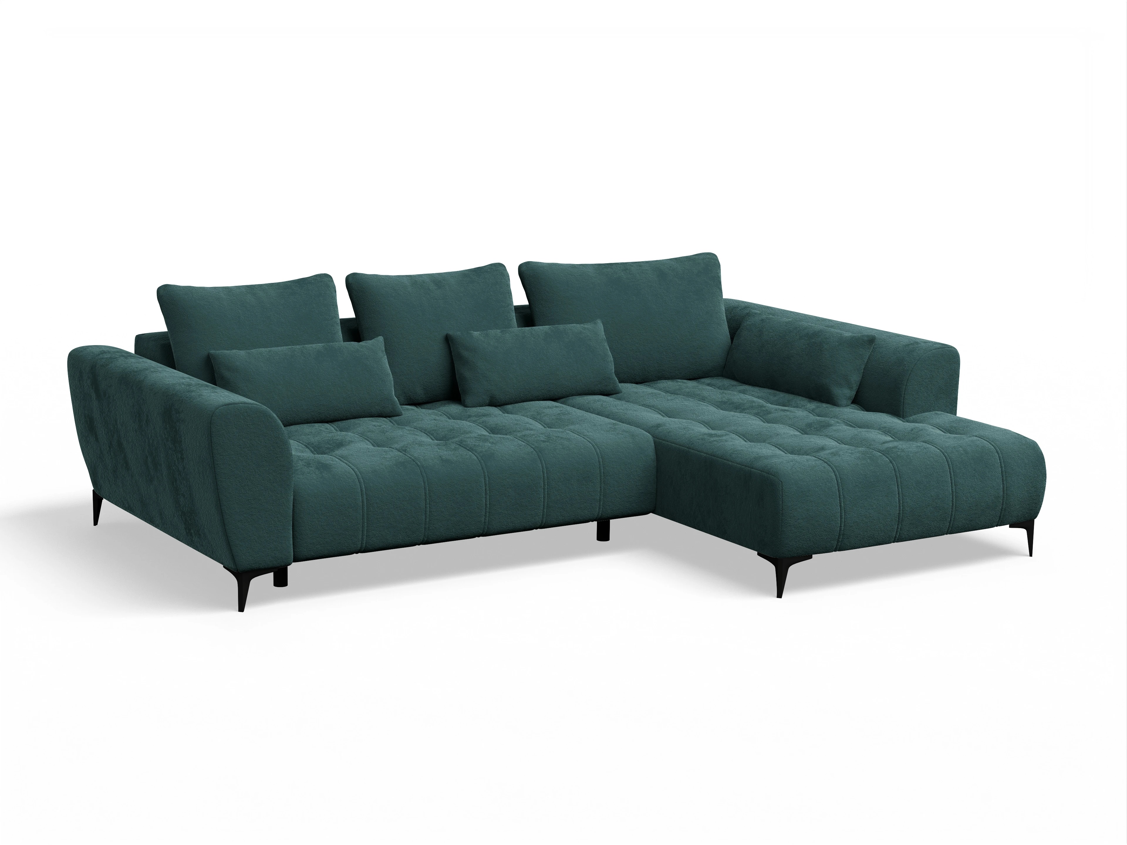 Granada OT Small R Ansicht des Produktes Granada-O Ecksofa rechts Abschluss offen in Stoff Blau