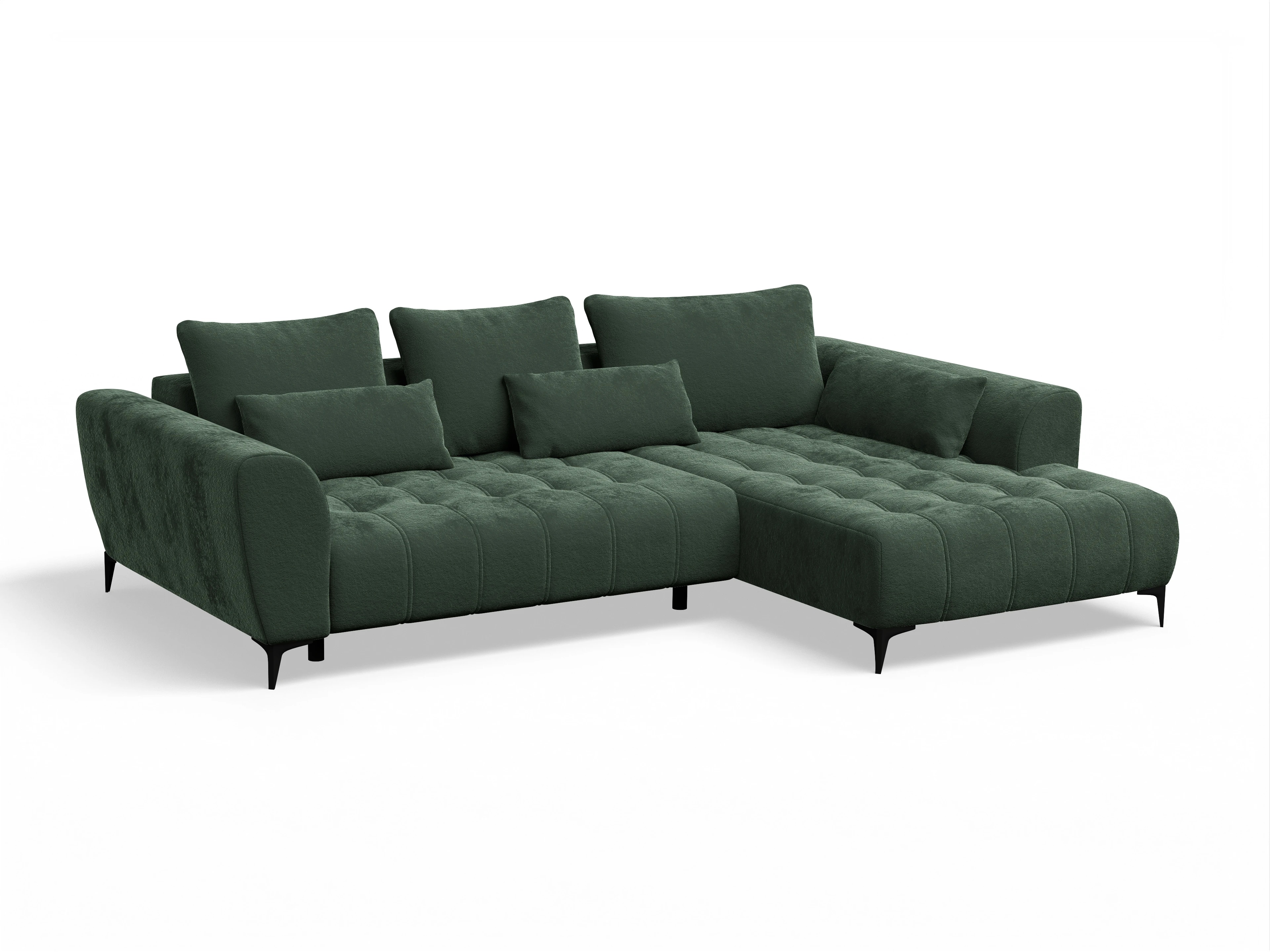Granada OT Small R Ansicht des Produktes Granada-O Ecksofa rechts Abschluss offen in Stoff Grün