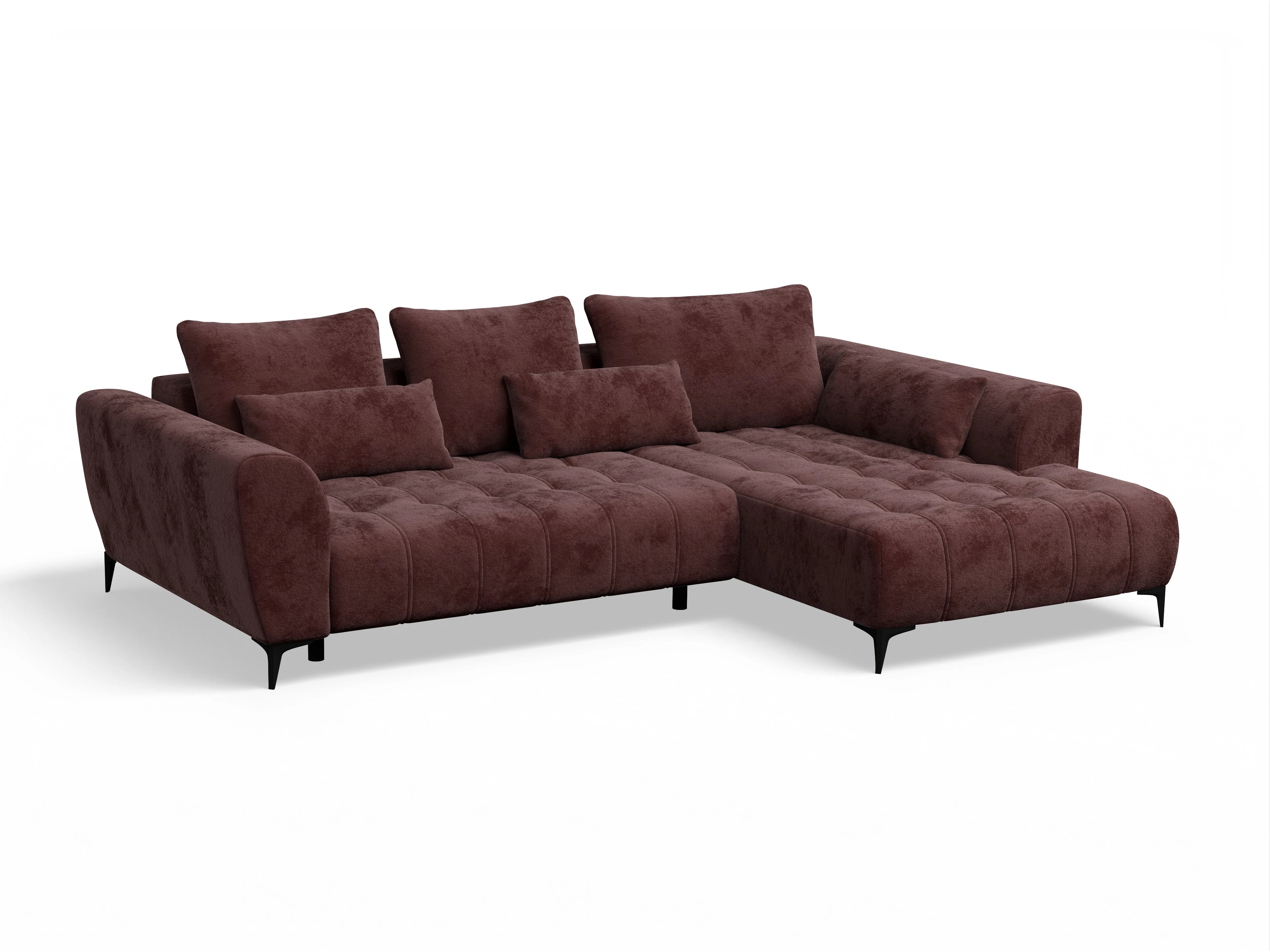 Ansicht des Produktes Granada-O Ecksofa rechts Abschluss offen in Stoff Rot