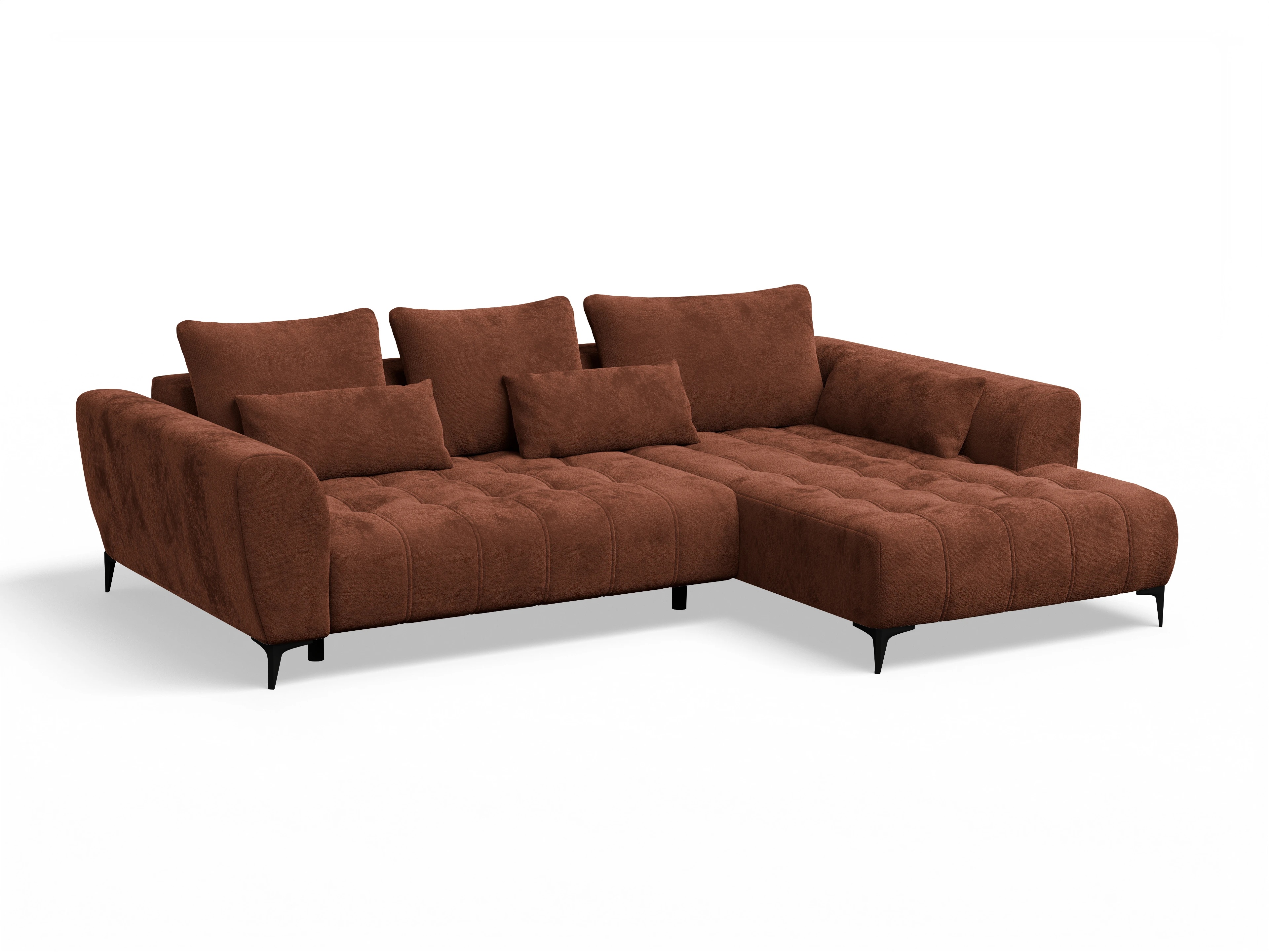 Granada OT Small R Ansicht des Produktes Granada-O Ecksofa rechts Abschluss offen in Stoff Orange