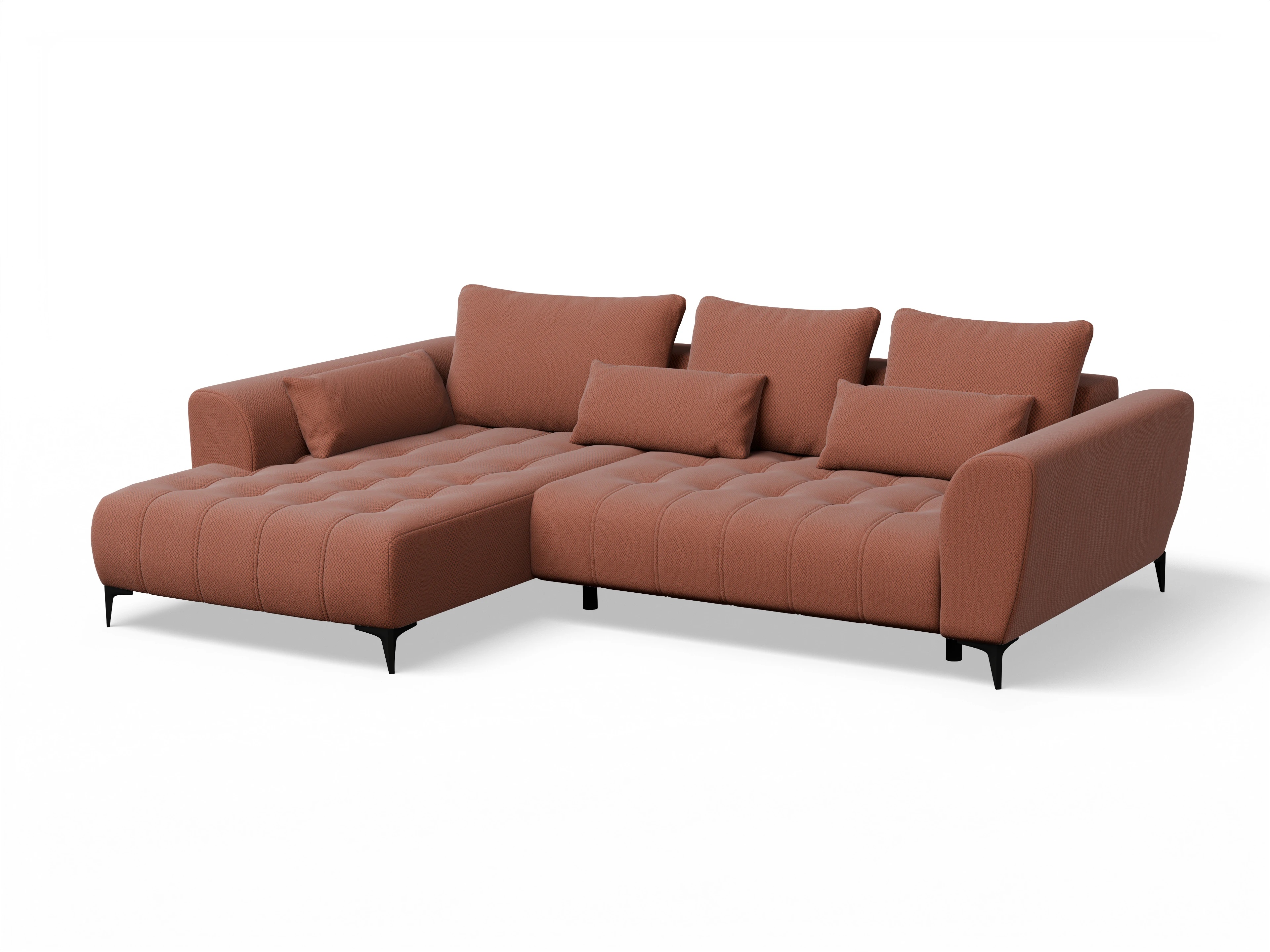 Granada OT Small L Ansicht des Produktes Granada-O Ecksofa links Abschluss offen in Stoff Braun