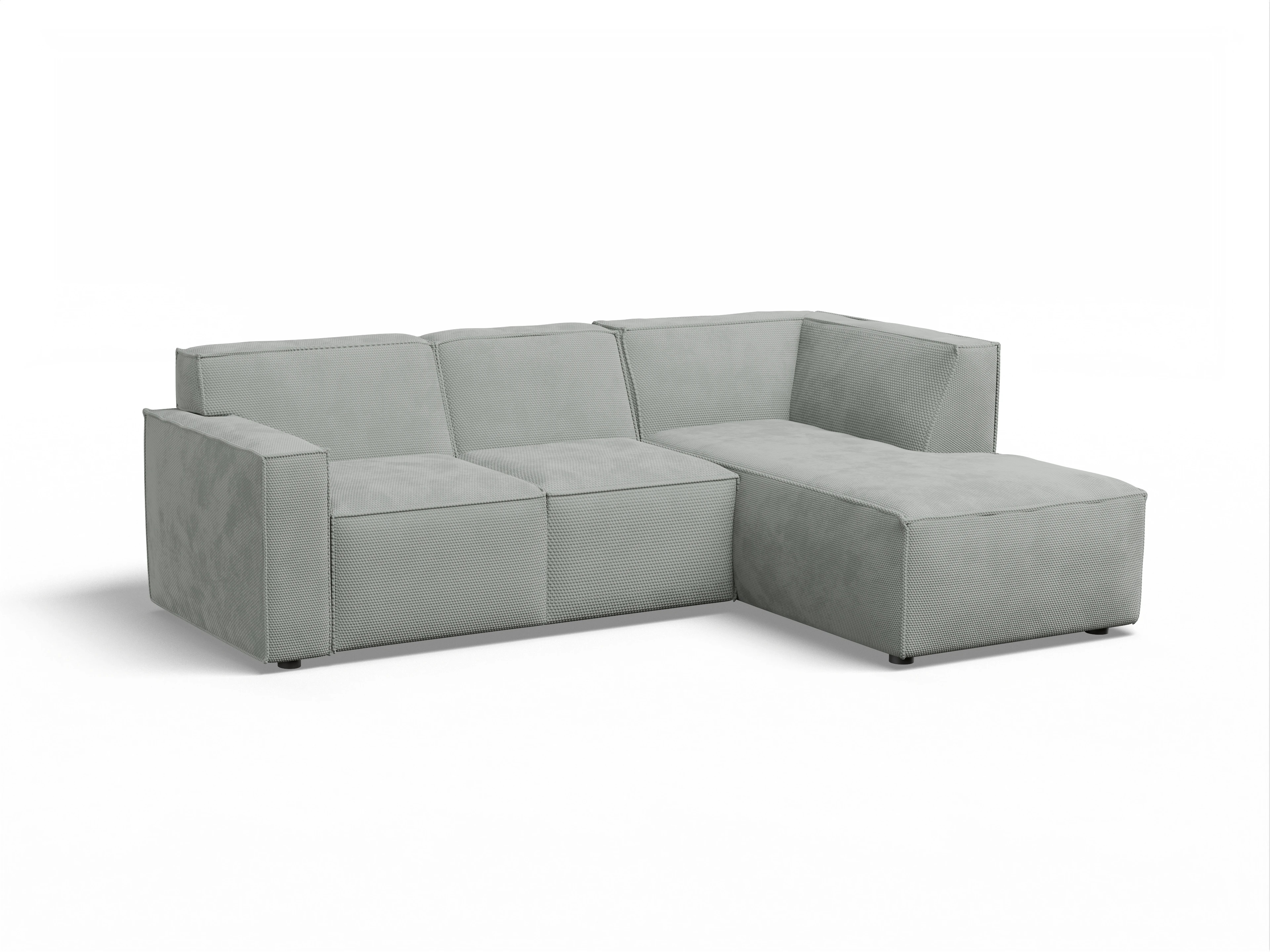 Ansicht des Produktes Esben Ecksofa rechts Abschluss offen in Stoff Grau