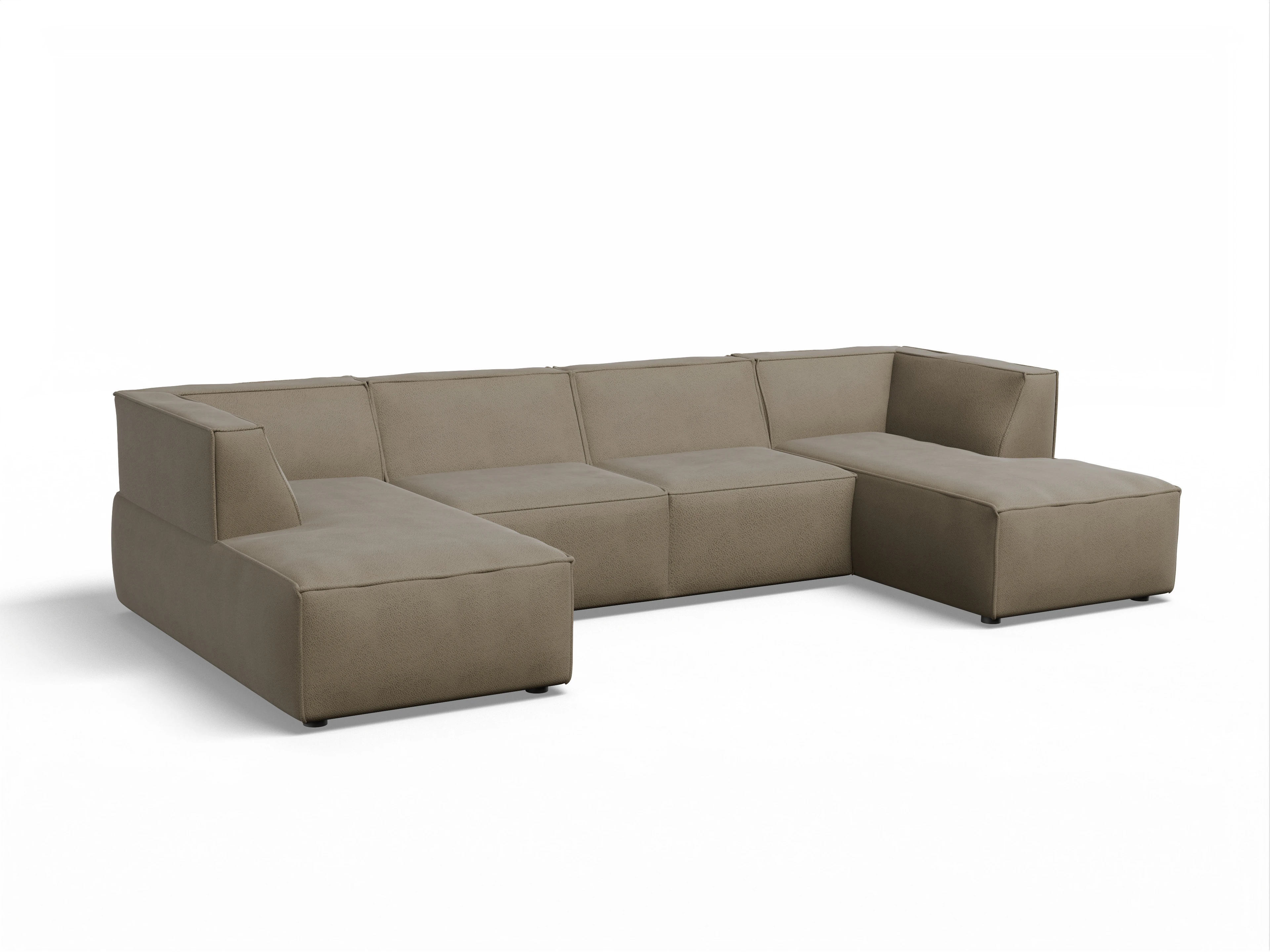 Ansicht des Produktes Esben Wohnlandschaft offen beidseitig in Stoff Braun