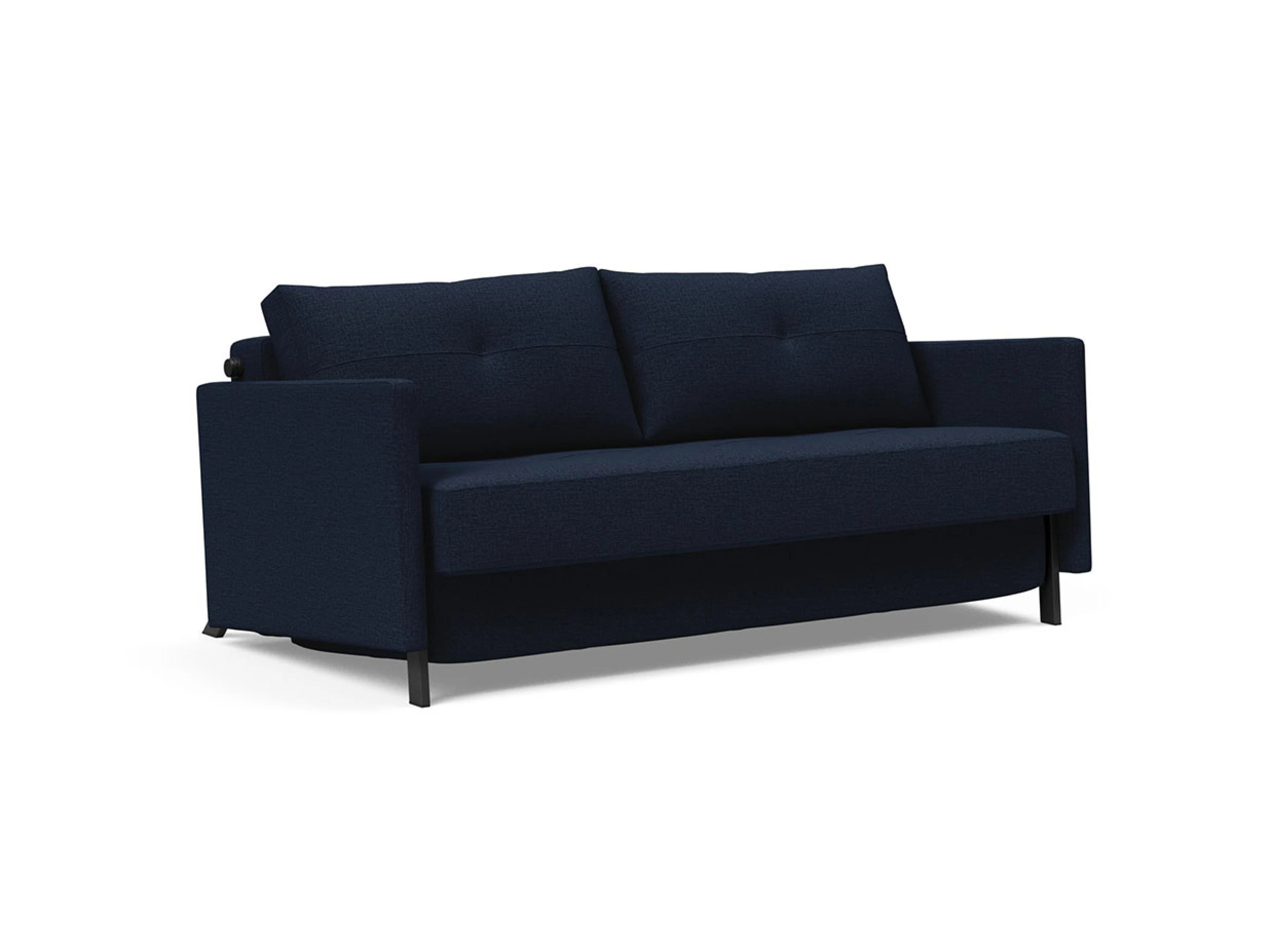 Cubed Armlehne DL160 Ansicht des Produktes Cubed Schlafsofa Längsschläfer in Stoff Blau