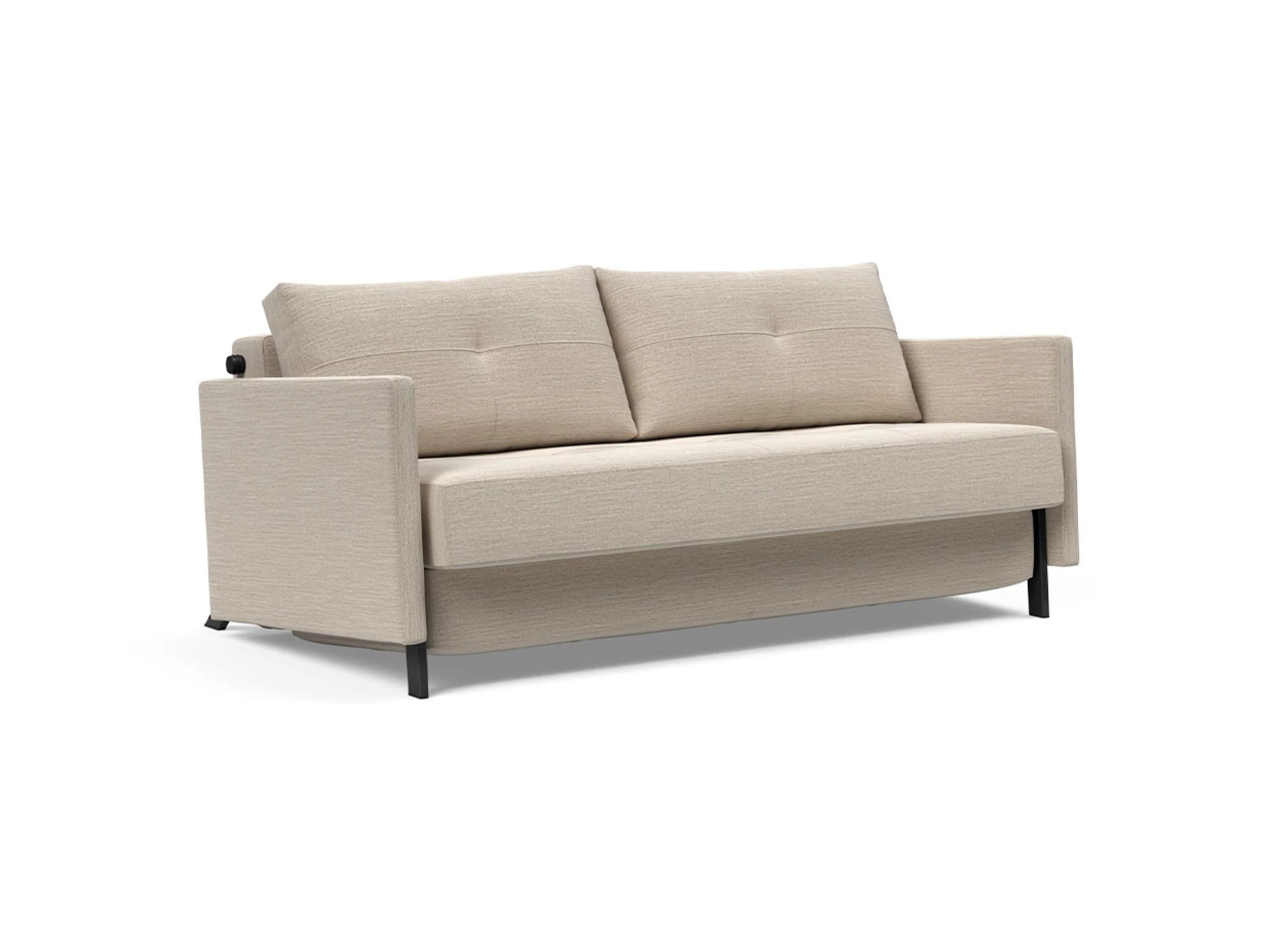 Cubed Armlehne DL160 Ansicht des Produktes Cubed Schlafsofa Längsschläfer in Stoff Beige