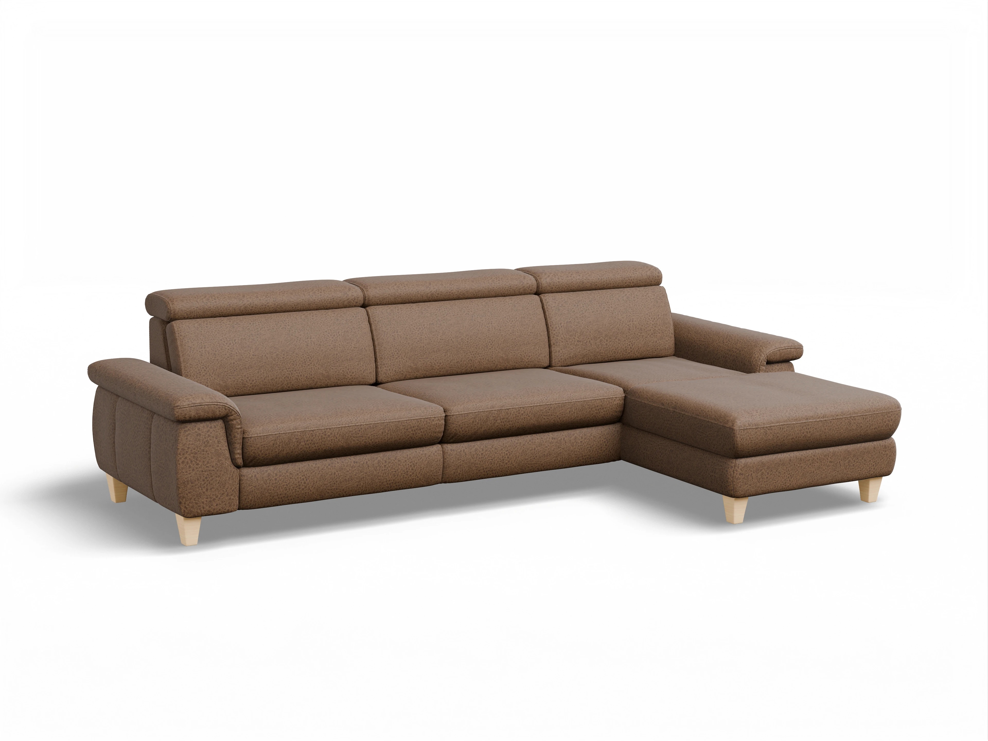 München LO Large R Ansicht des Produktes München Ecksofa rechts Abschluss offen in Stoff Braun