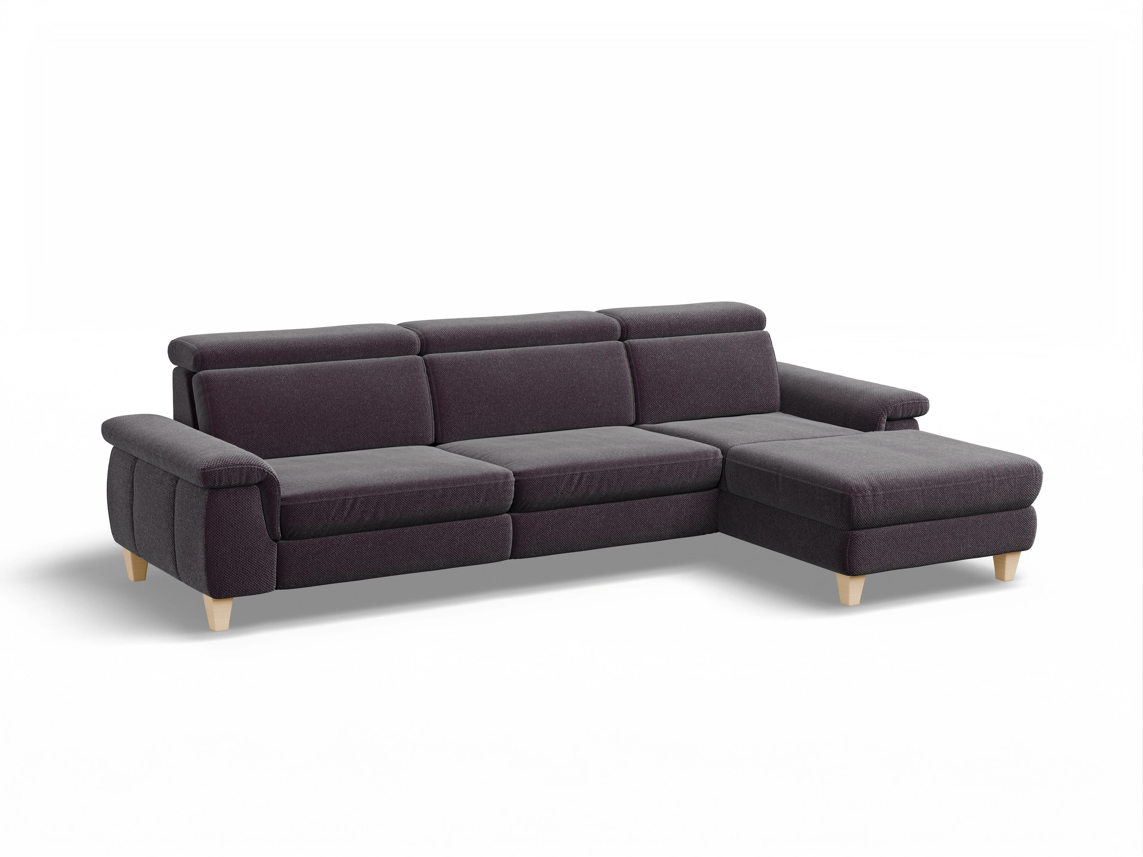 München LO Large R Ansicht des Produktes München Ecksofa rechts Abschluss offen in Stoff Rot