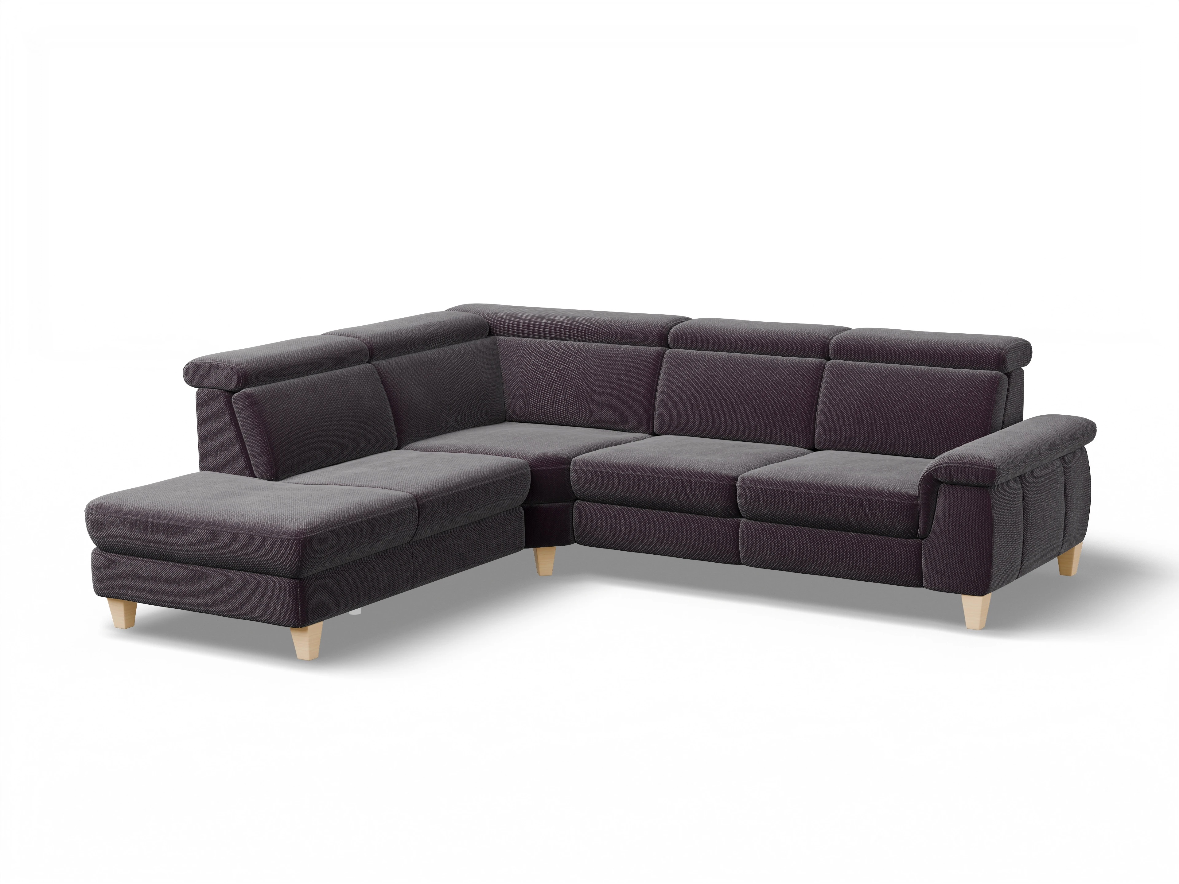 München 1Aho WE Small L Ansicht des Produktes München Ecksofa links Abschluss offen in Stoff Rot