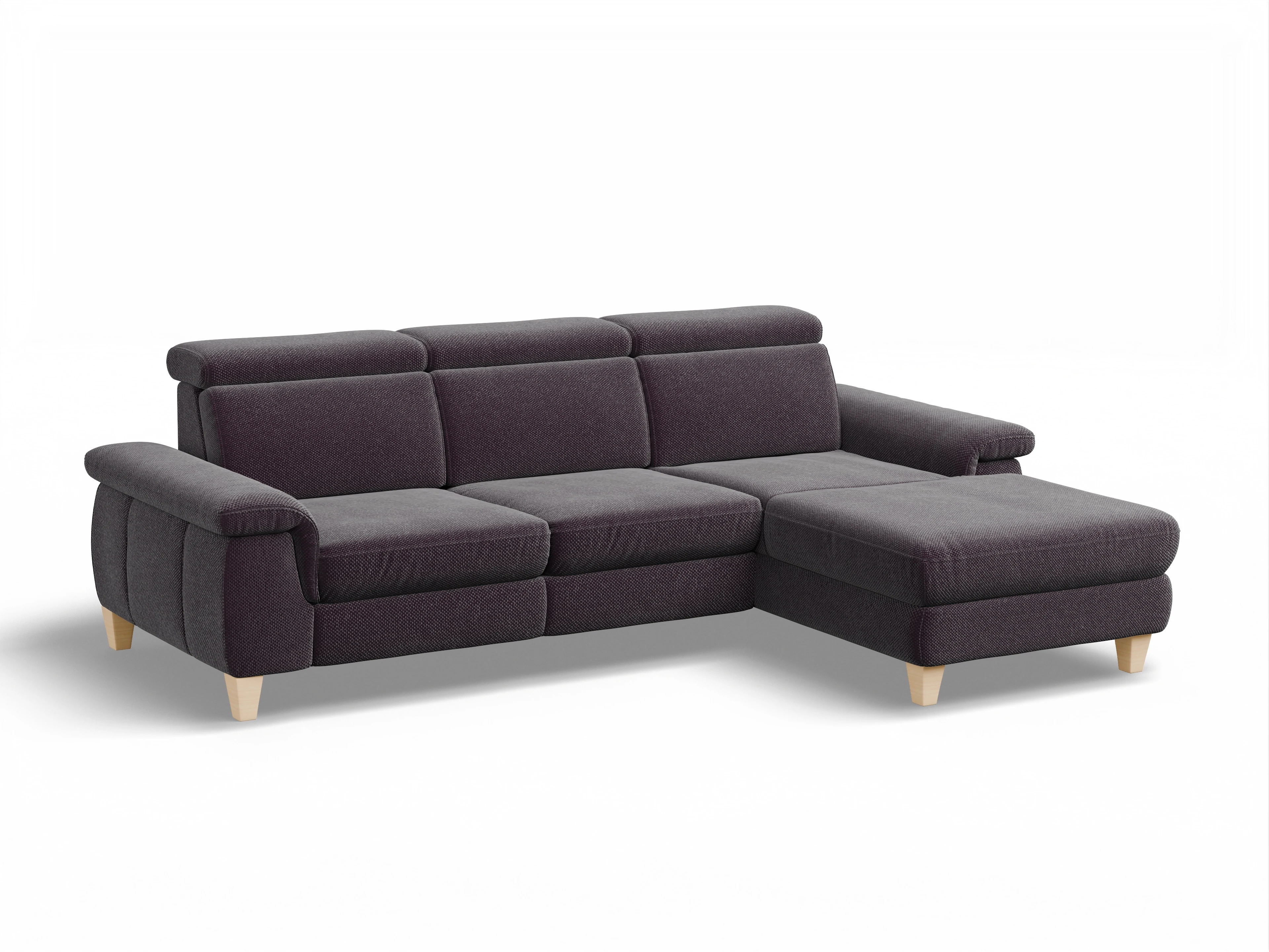 Ansicht des Produktes München Ecksofa rechts Abschluss offen in Stoff Rot