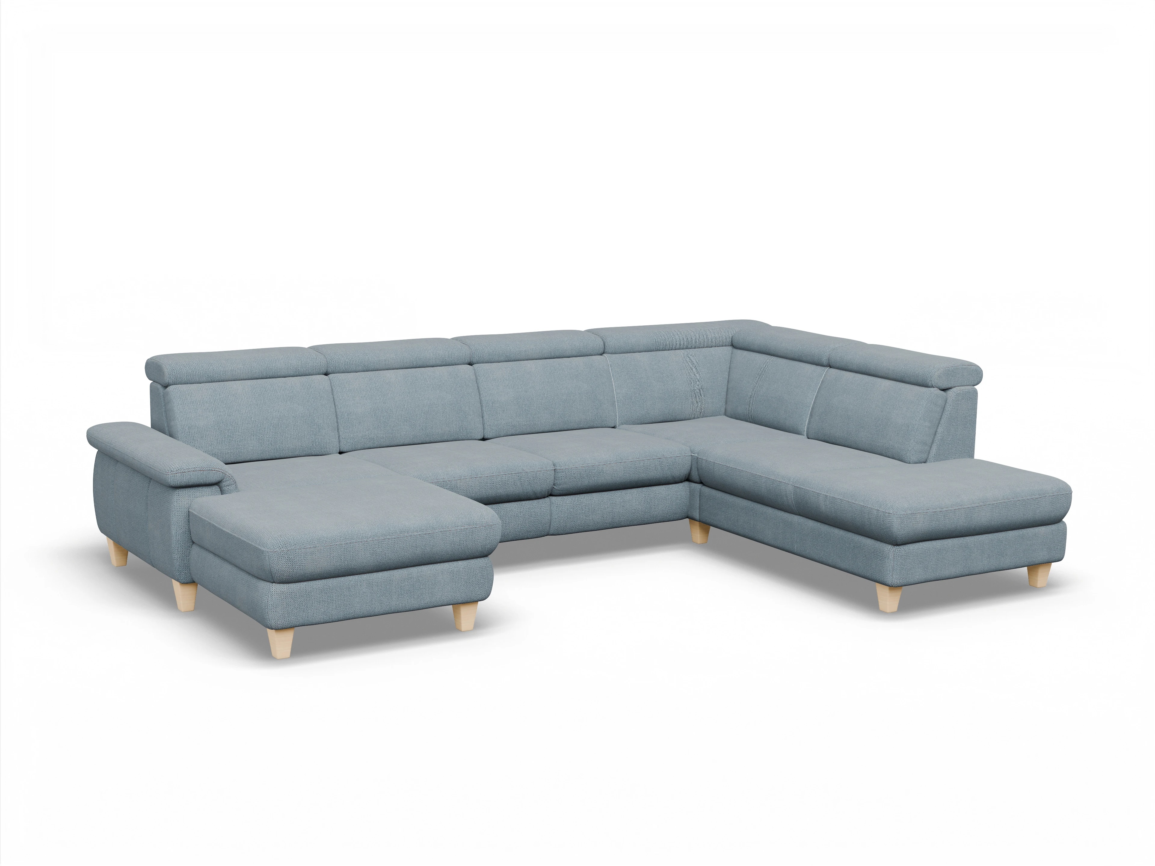 München OTLO Medium R Ansicht des Produktes München Wohnlandschaft offen beidseitig in Stoff Blau