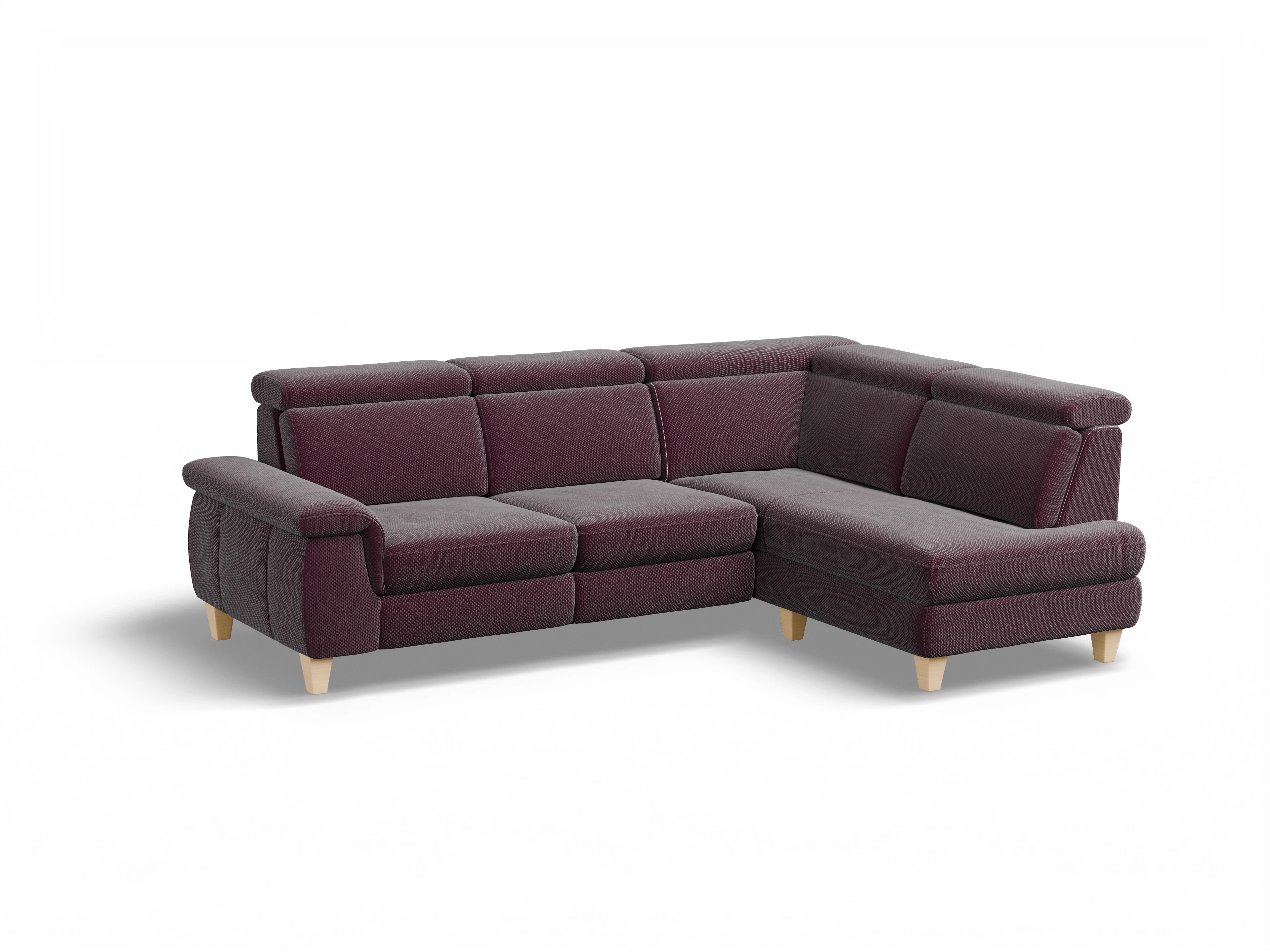 München KO Medium R Ansicht des Produktes München Ecksofa rechts Abschluss offen in Stoff Rot