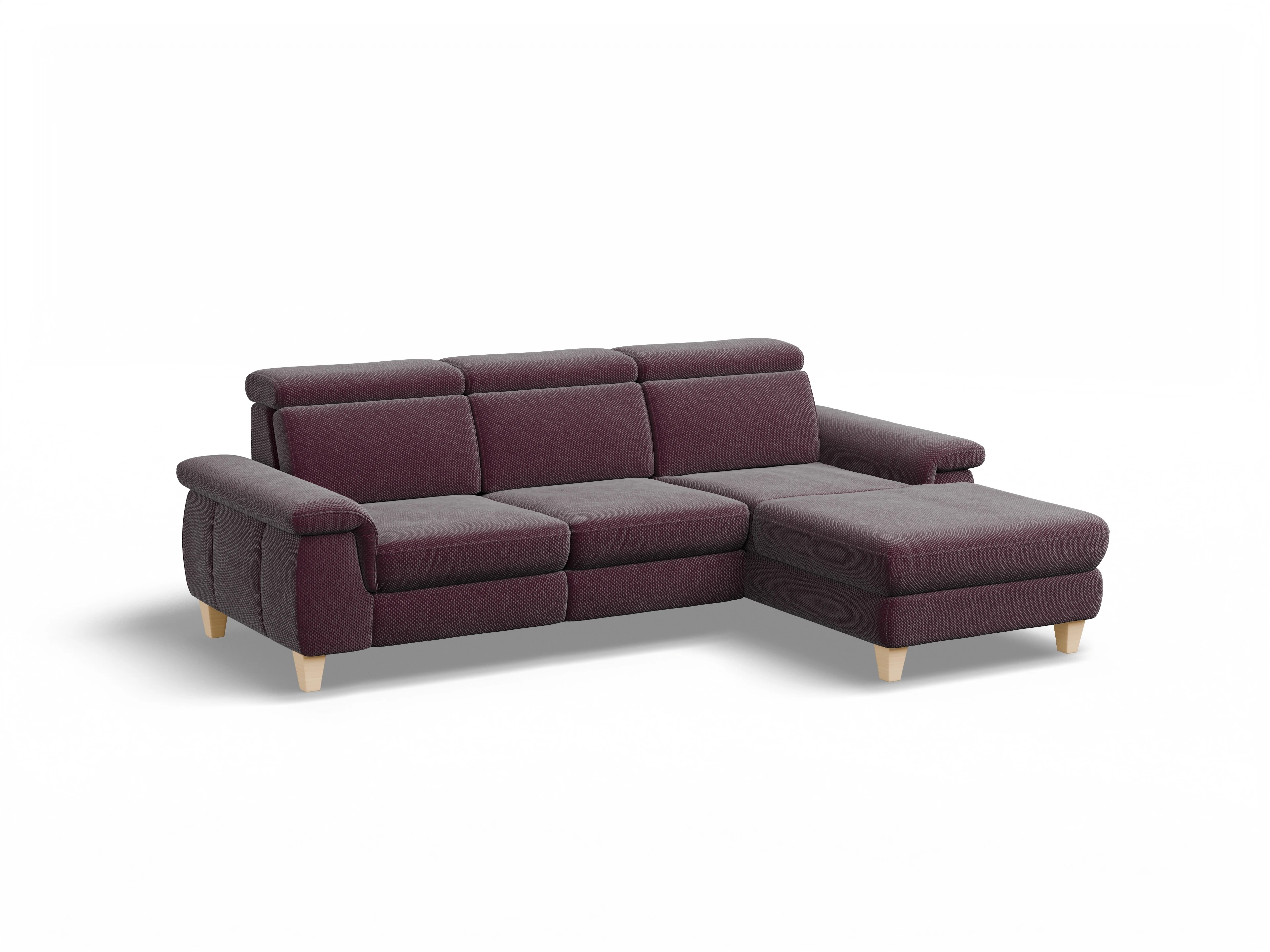 München LO Medium R Ansicht des Produktes München Ecksofa rechts Abschluss offen in Stoff Rot