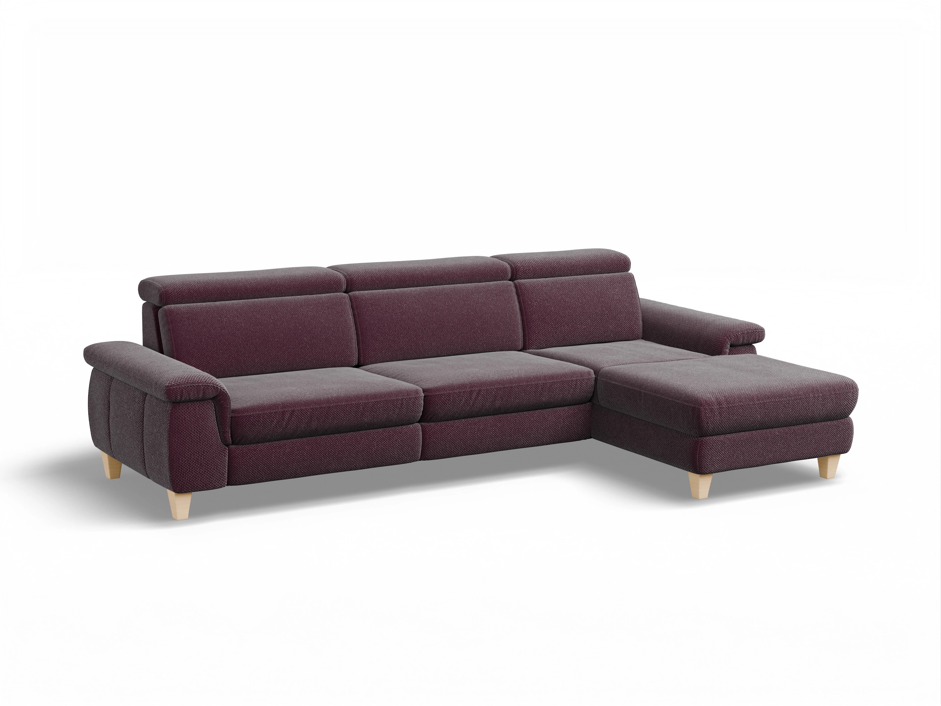 München LO Large R Ansicht des Produktes München Ecksofa rechts Abschluss offen in Stoff Rot