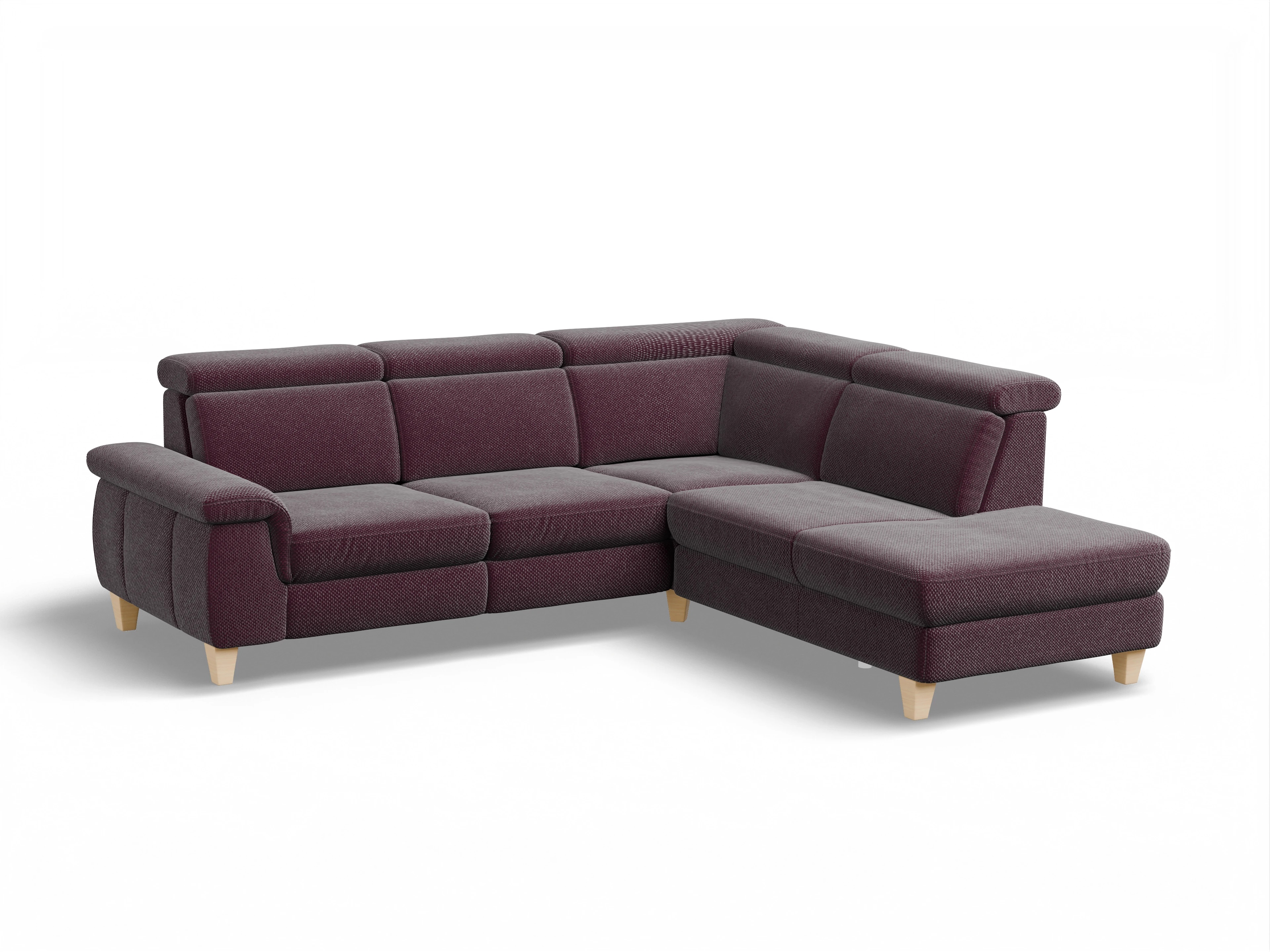 München 1AH WEkl Medium R Ansicht des Produktes München Ecksofa rechts Abschluss offen in Stoff Rot