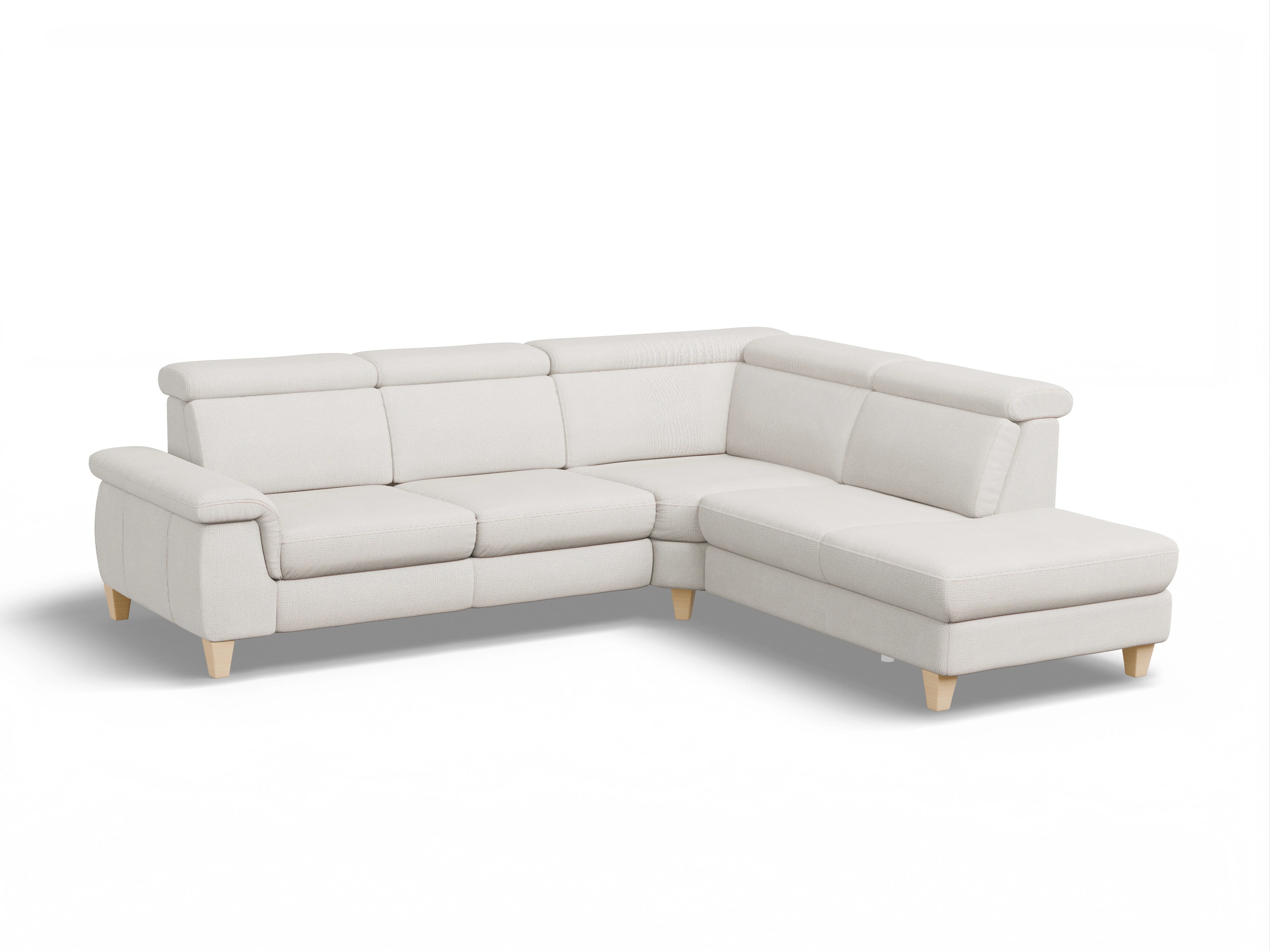München 1Aho WE Small R Ansicht des Produktes München Ecksofa rechts Abschluss offen in Stoff Beige