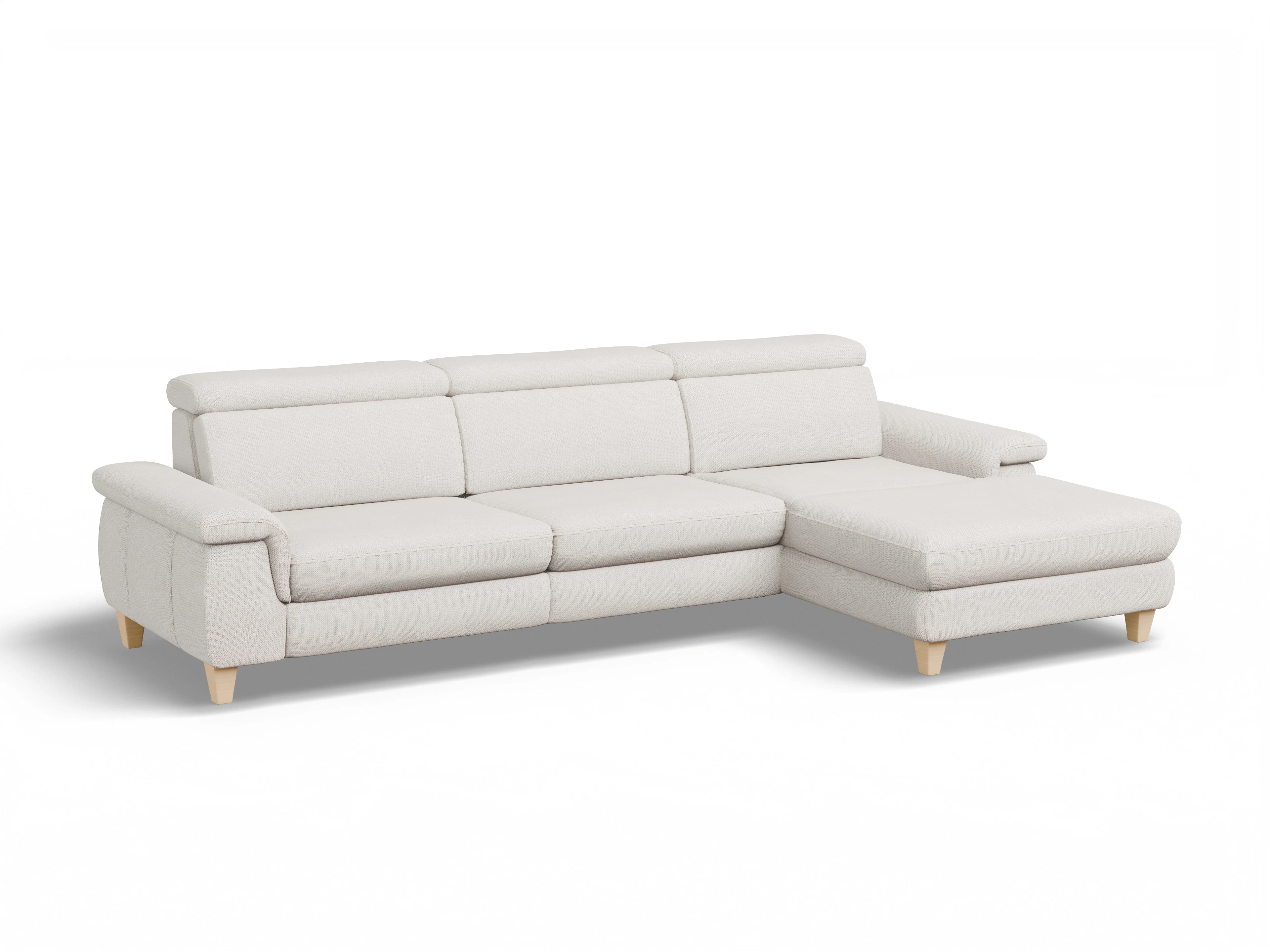 Ansicht des Produktes München Ecksofa rechts Abschluss offen in Stoff Beige