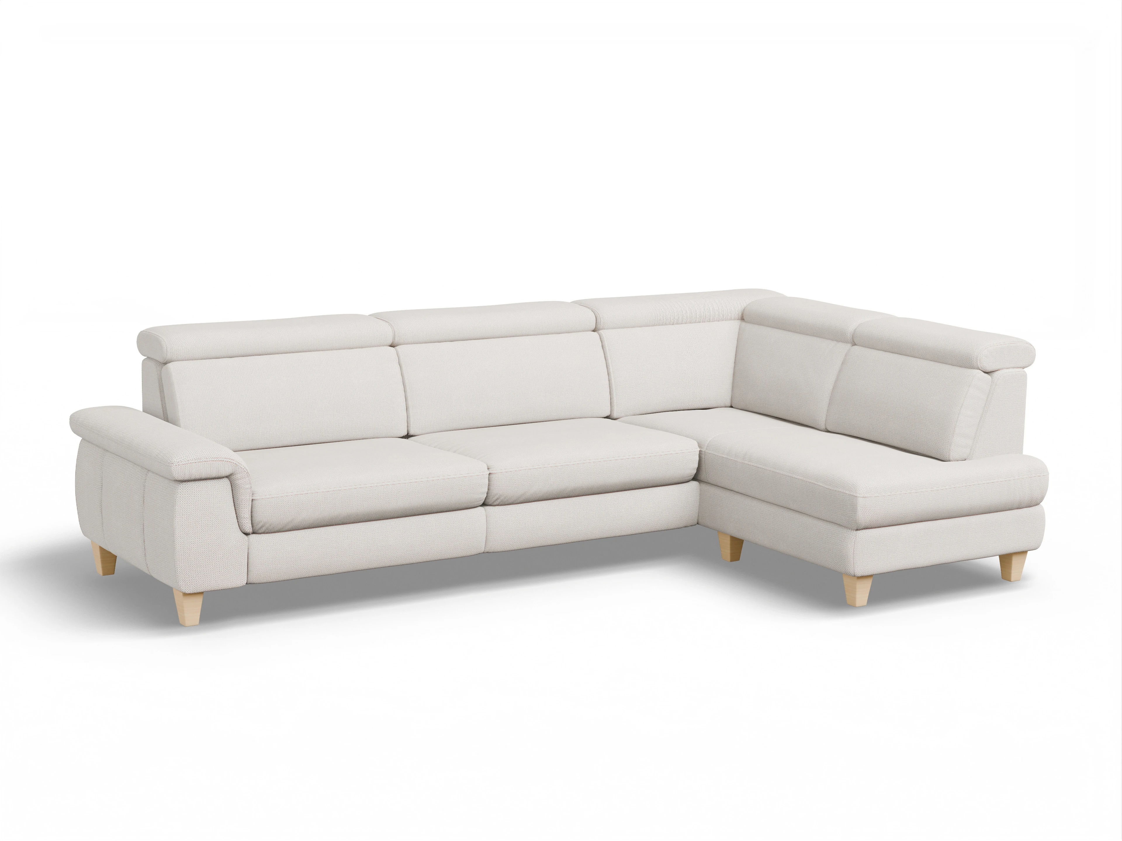Ansicht des Produktes München Ecksofa rechts Abschluss offen in Stoff Beige