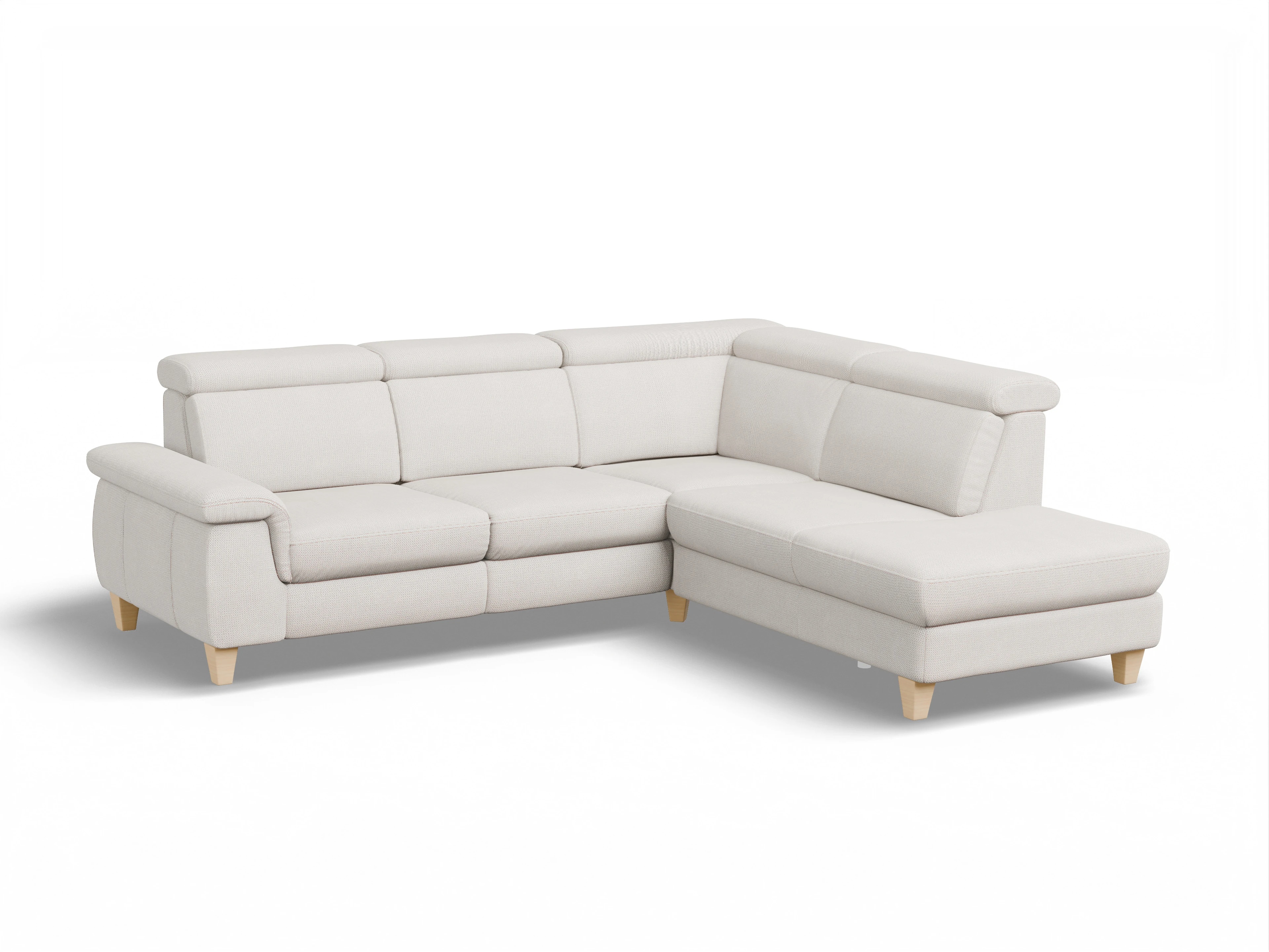 Ansicht des Produktes München Ecksofa rechts Abschluss offen in Stoff Beige